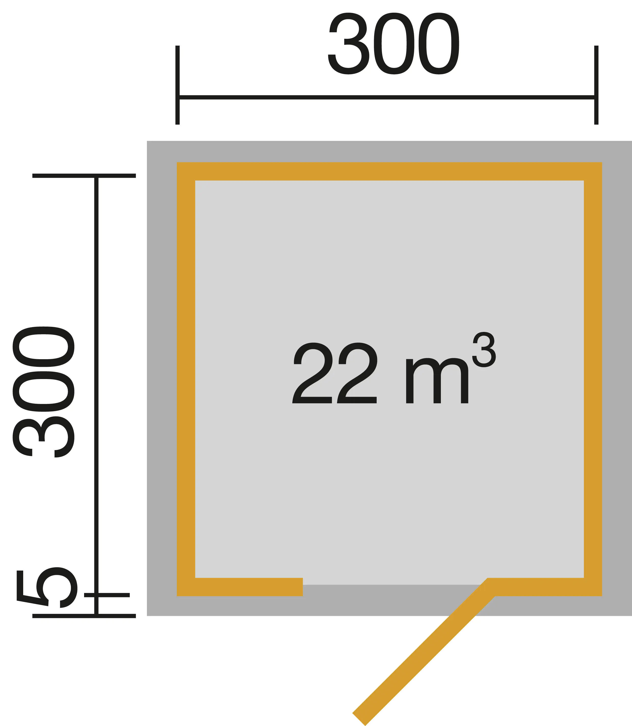 Weka Designhaus Wekaline 413 300 x 300 cm natur mit Fußboden