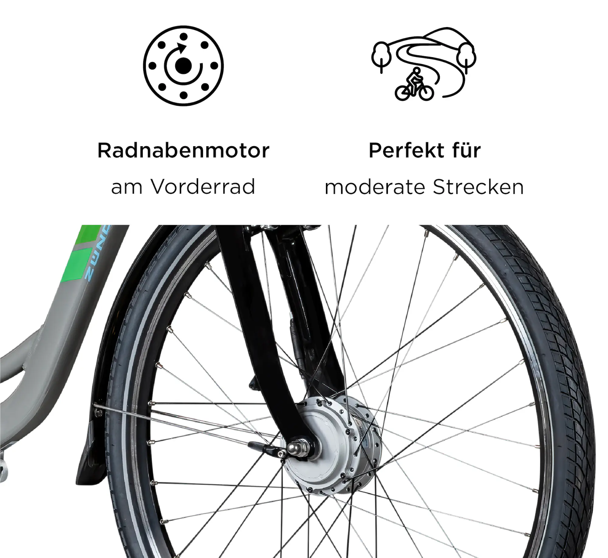 Zündapp E-Bike Z502 City 28 Zoll 7-Gang 522 Wh grau grün