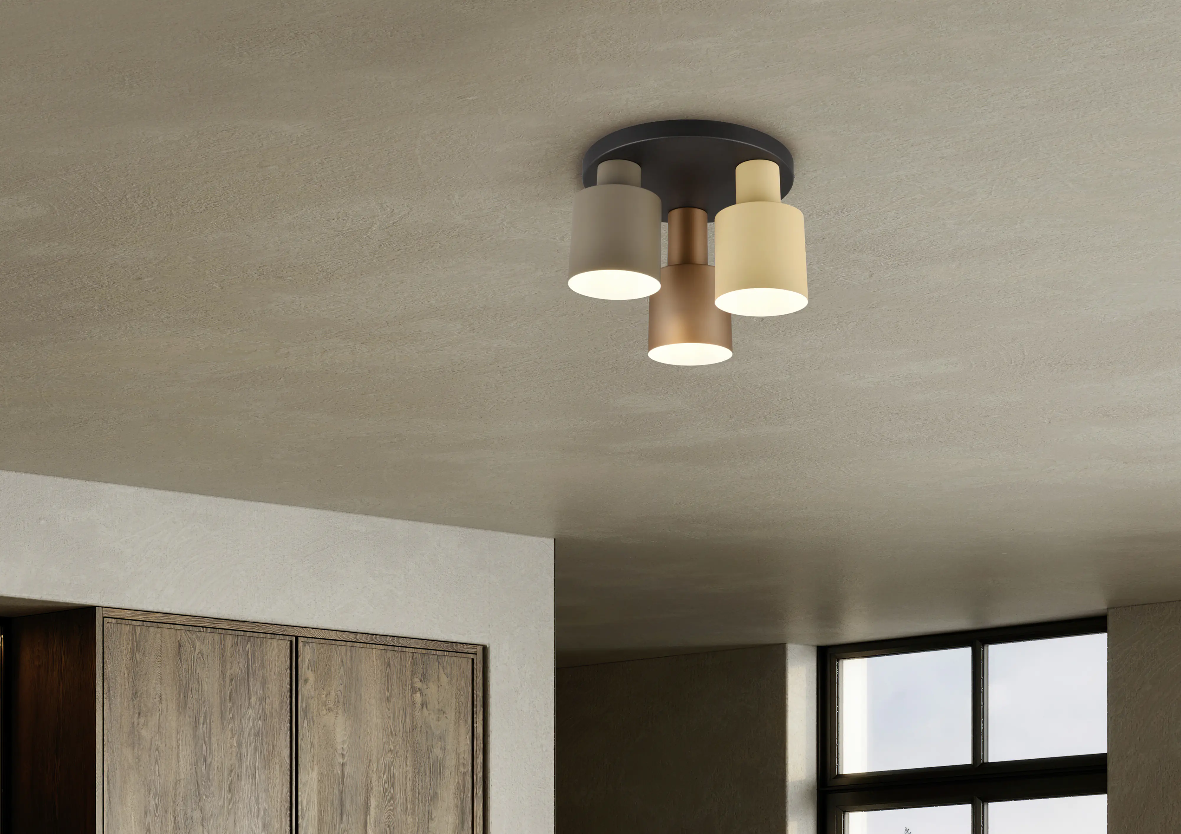 Trio Leuchten LED-Deckenleuchte Agudo E27 schwarz Metall