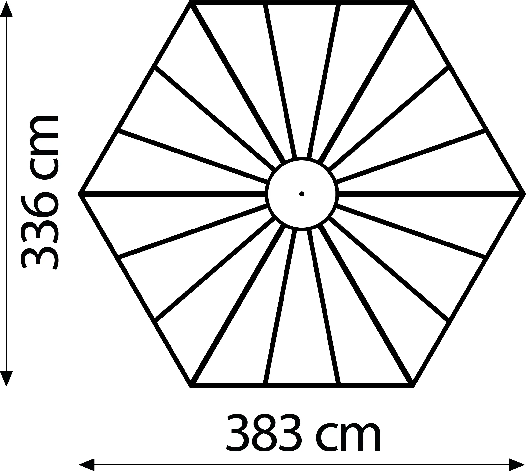 Vitavia Gewächshaus Pi 9000 ESG 3 mm 383 x 333 cm