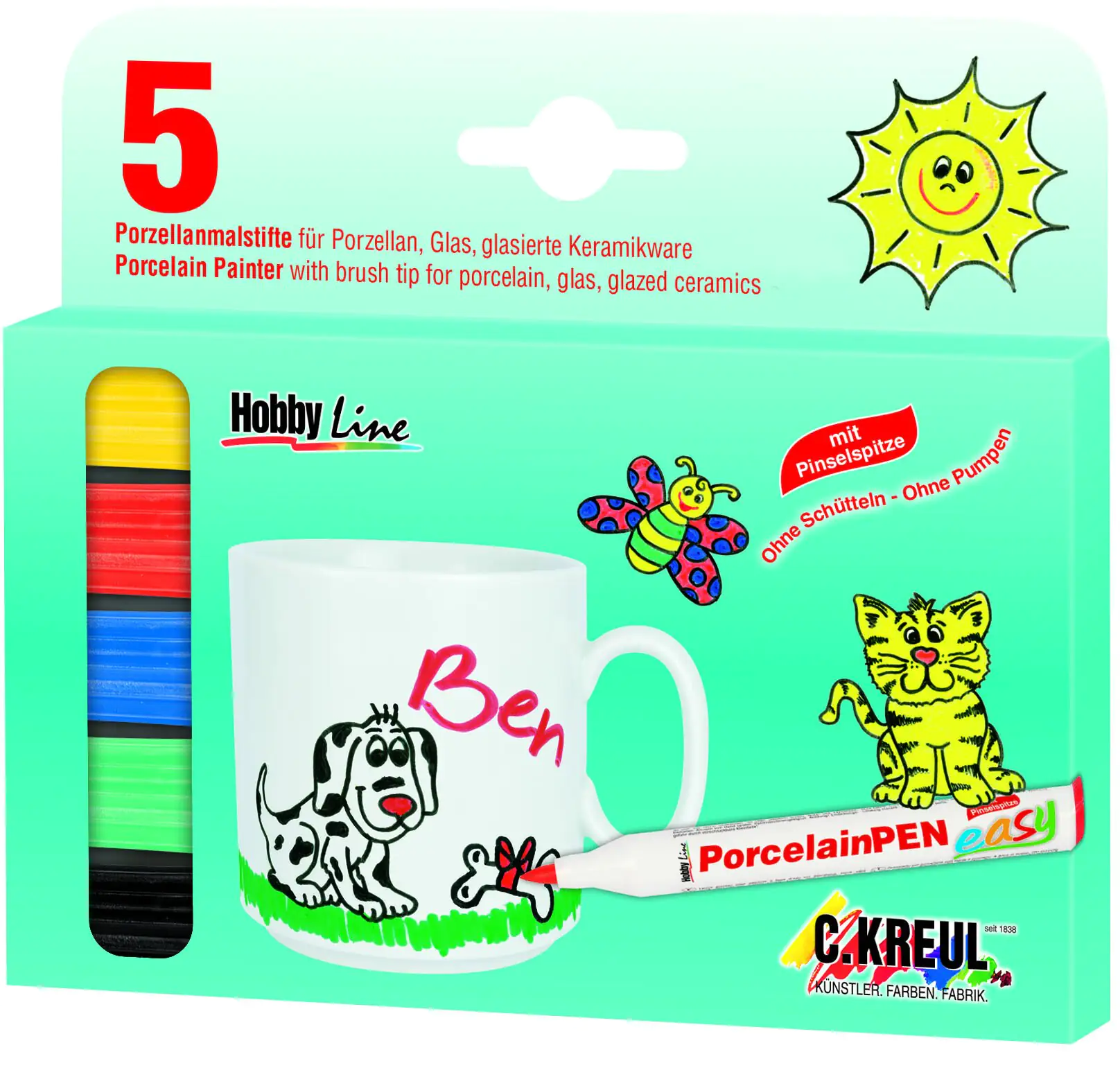 Kreul Porzellanmaler 5er Set PorcelainPen easy
