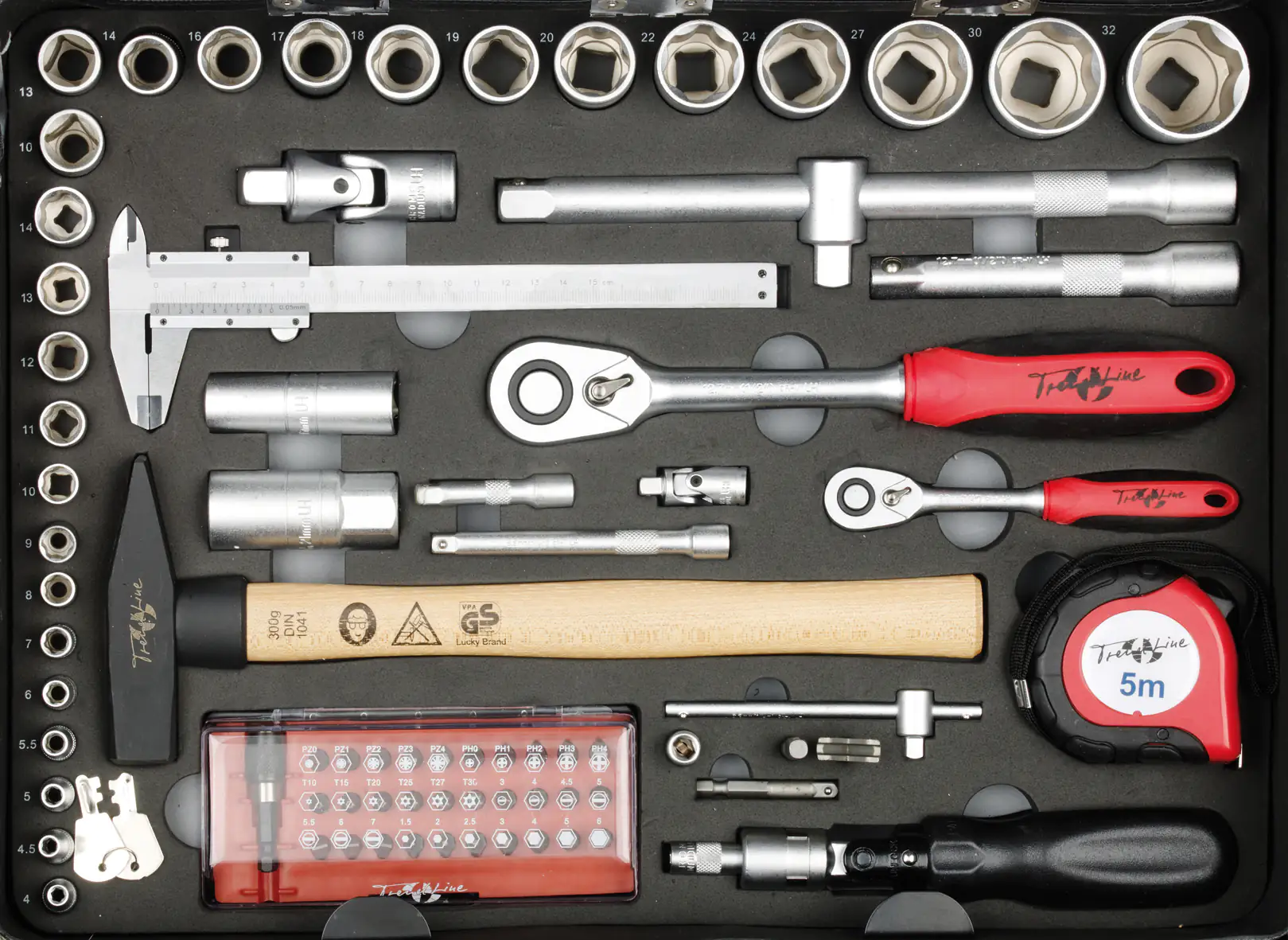 Primaster Werkzeugkoffer WK129 129-teilig 1/4" 1/2"