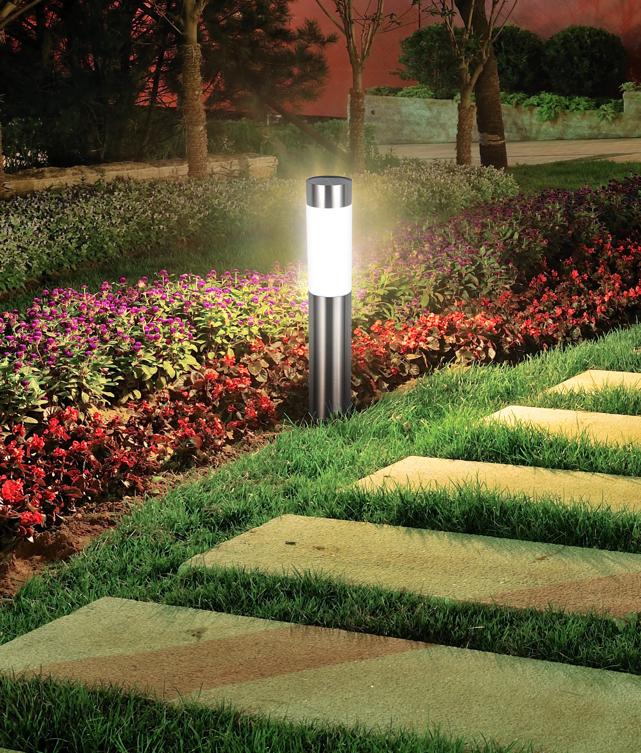 Dapo LED Solar Stehleuchte Marseille mit Erdspieß kaltweiß