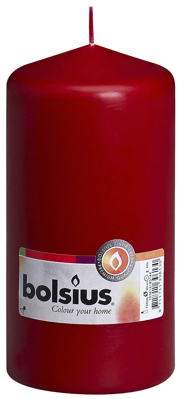 Bolsius Stumpenkerze altrot, Höhe 15 cm, Ø 7,8 cm