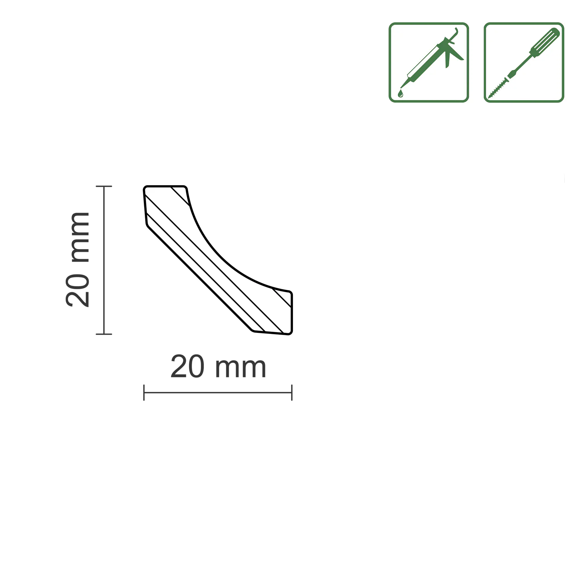 FN Neuhofer Hohlkehlleiste 240 cm 20 x 20 mm Fichte/Kiefer