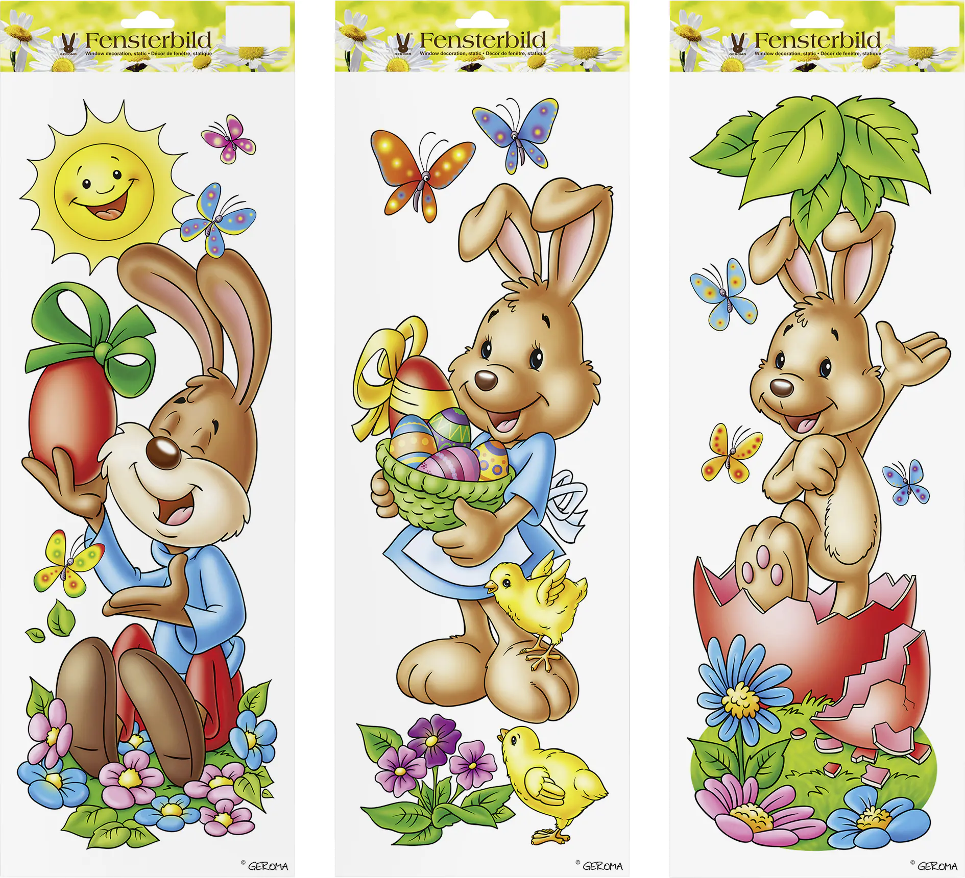 Deko Fensterbild Osterhase bunt