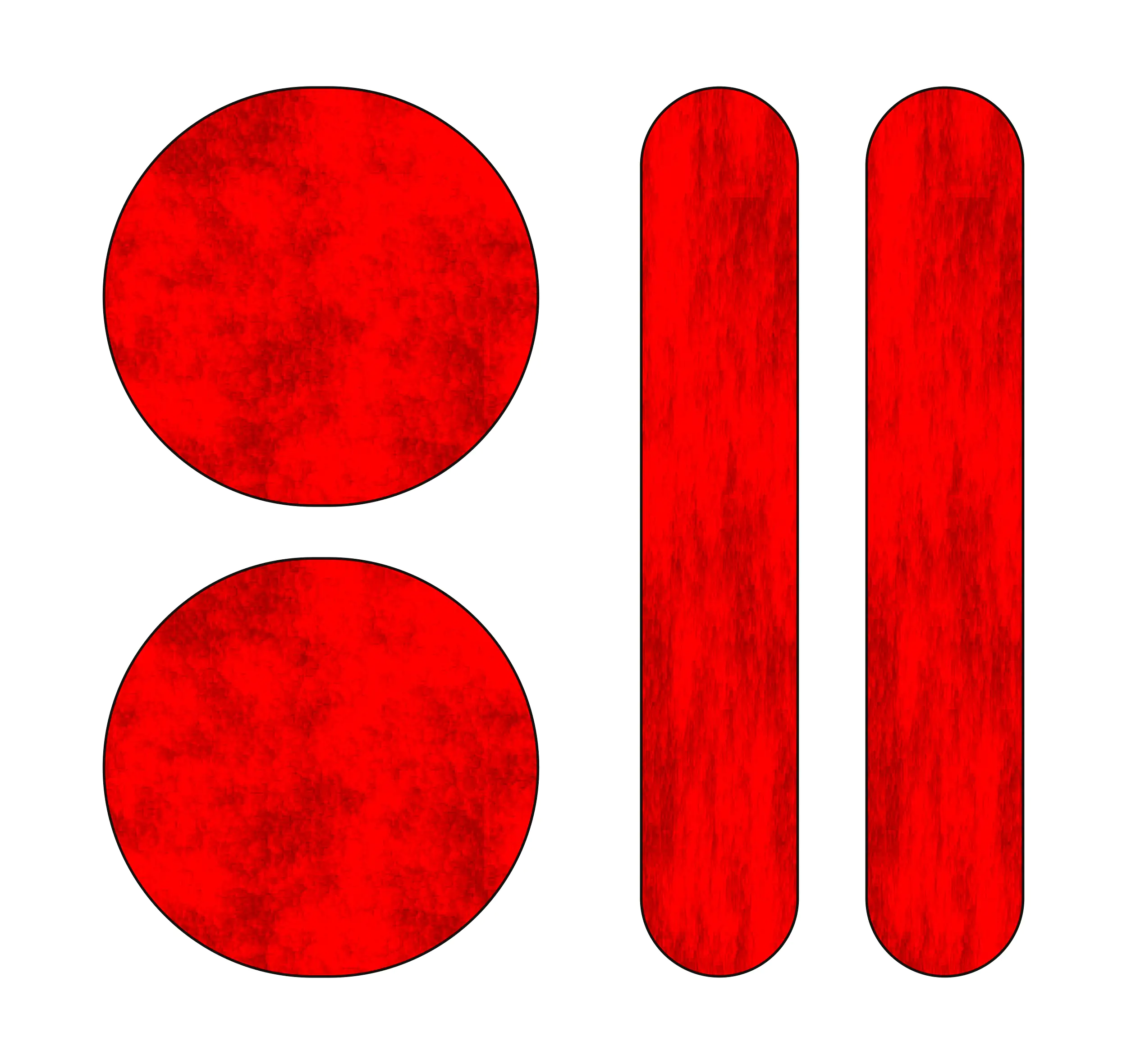 Hermann Schütz Aufkleber Dimension Holografie-Leucht-Reflektoren rot Punkte Striche 105x105mm