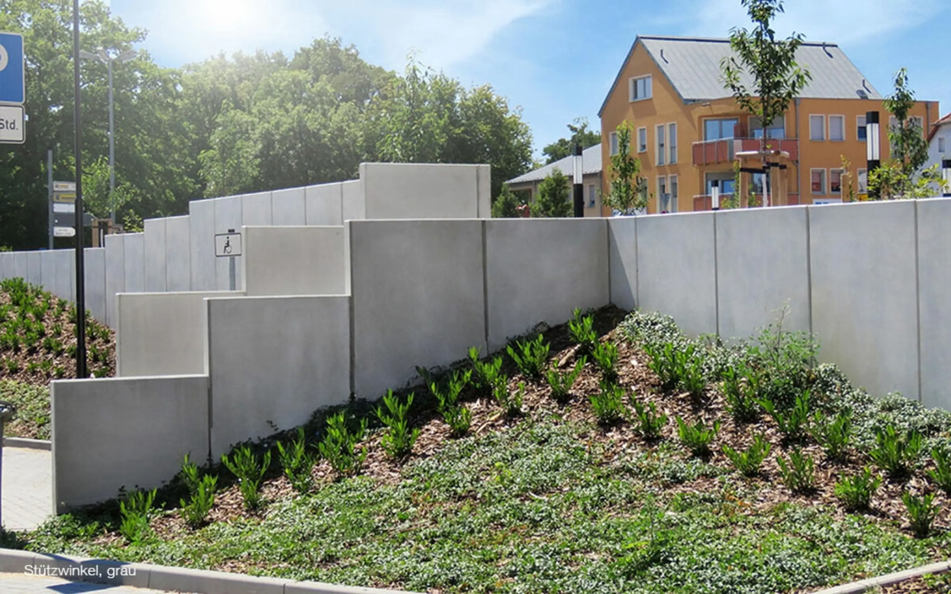 EHL Stützwinkel L-Stein 100 x 100 x 180 cm grau