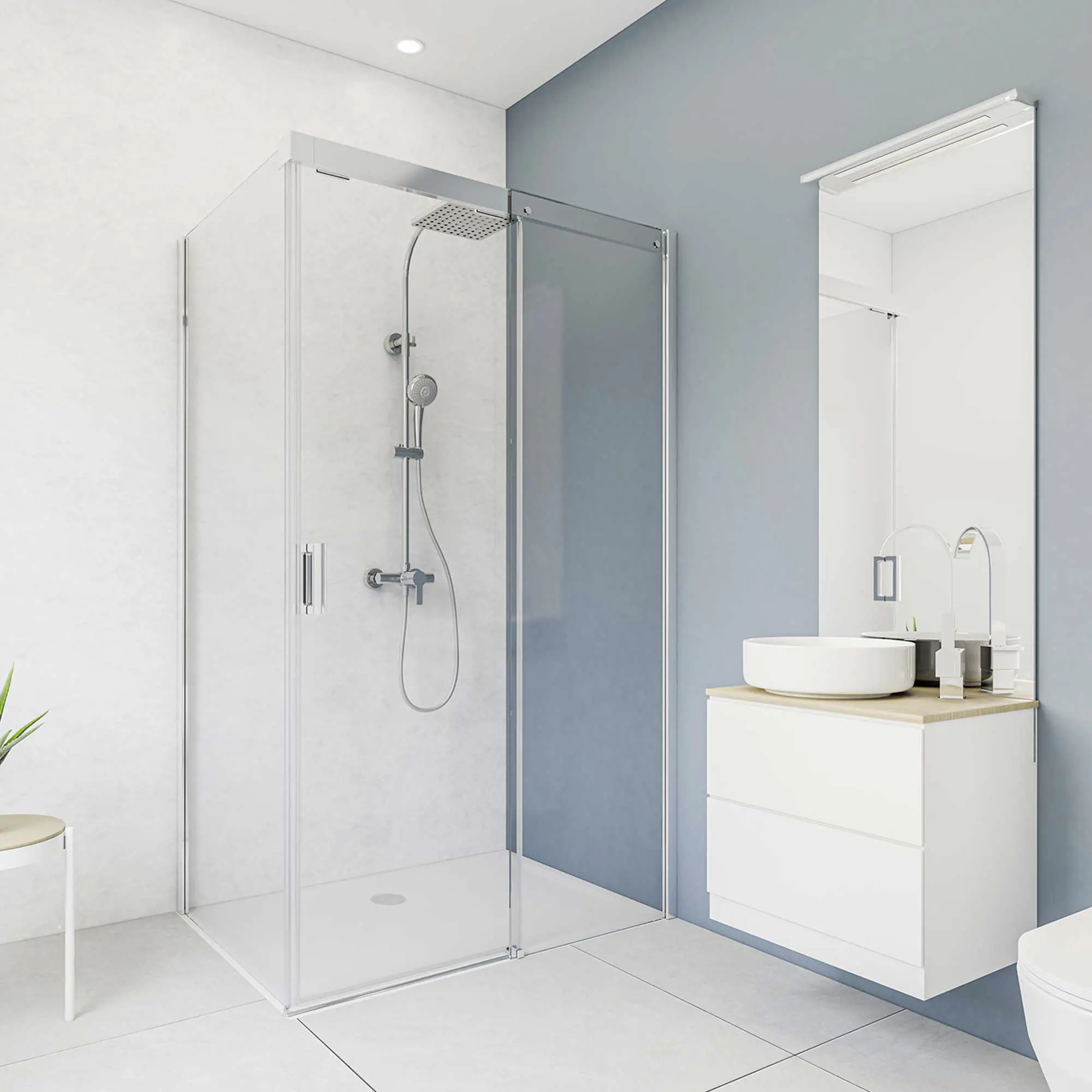 Breuer Duschrückwand Marmor weiß 150 x 255 x 0,3 cm