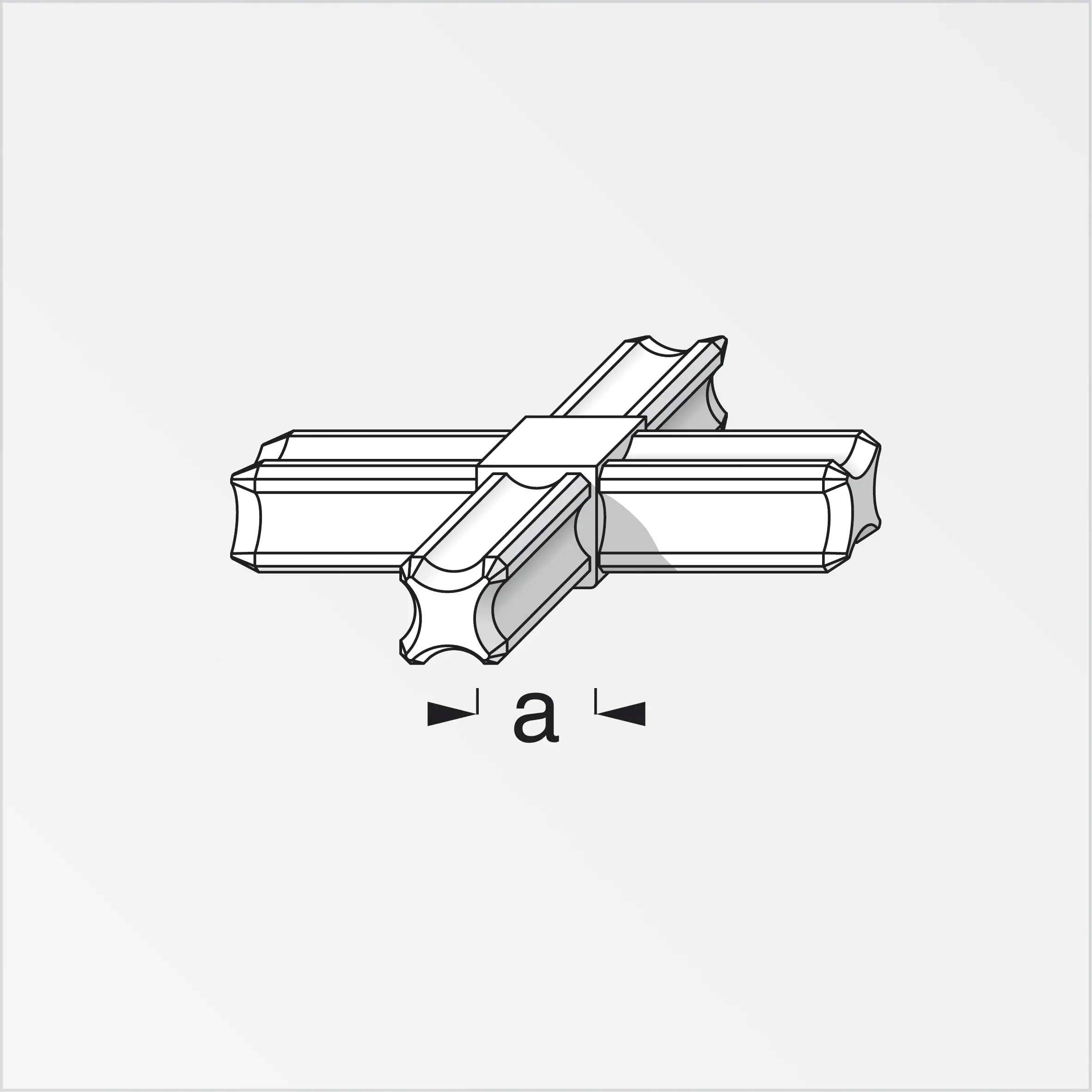 alfer Kreuz-Verbinder, 4 Zapfen 7.5 mm 7.5 mm Kunststoff glatt schwarz