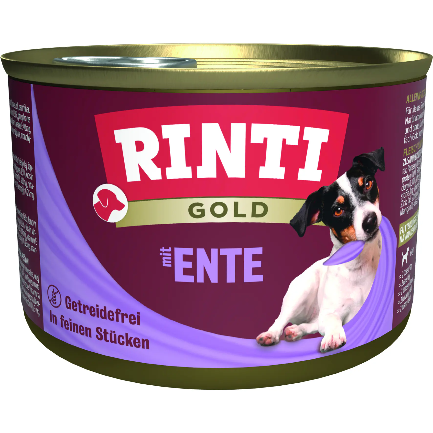 Rinti Gold Hundenassfutter Adult getreidefrei 185 g Entenherzen