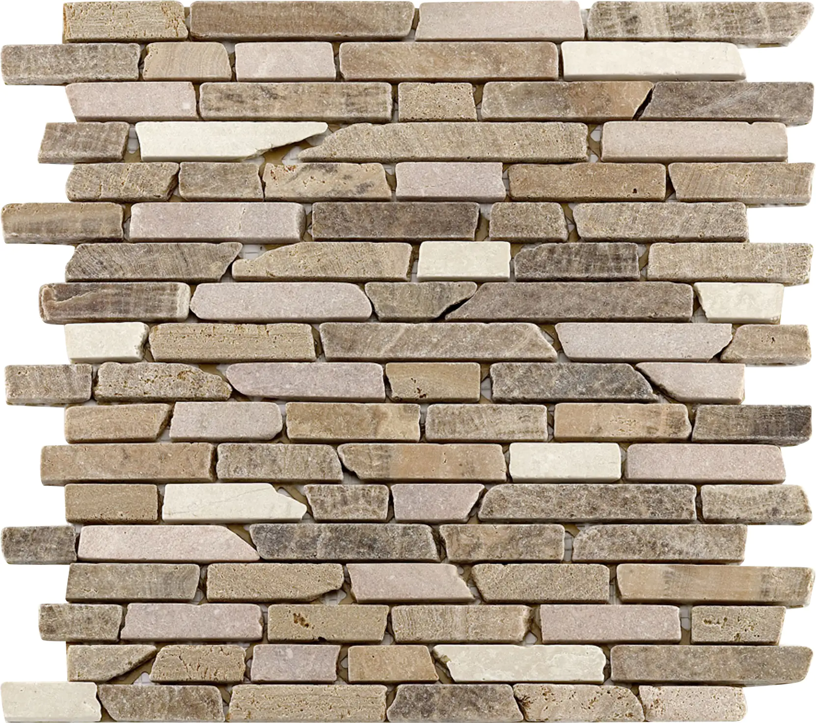 Mosaikfliese Marmor Stäbchen 30 x 30 cm rot-beige