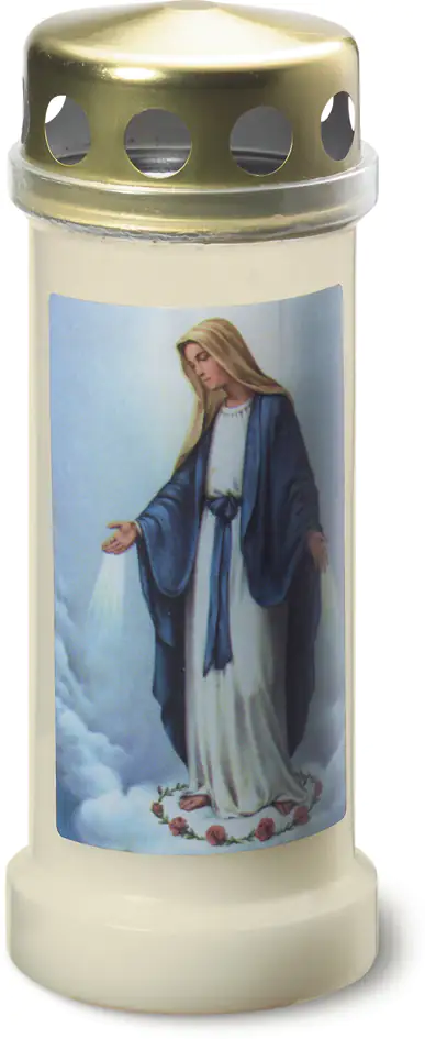 Bolsius Grablicht Nr. 6 Maria weiß mit Deckel