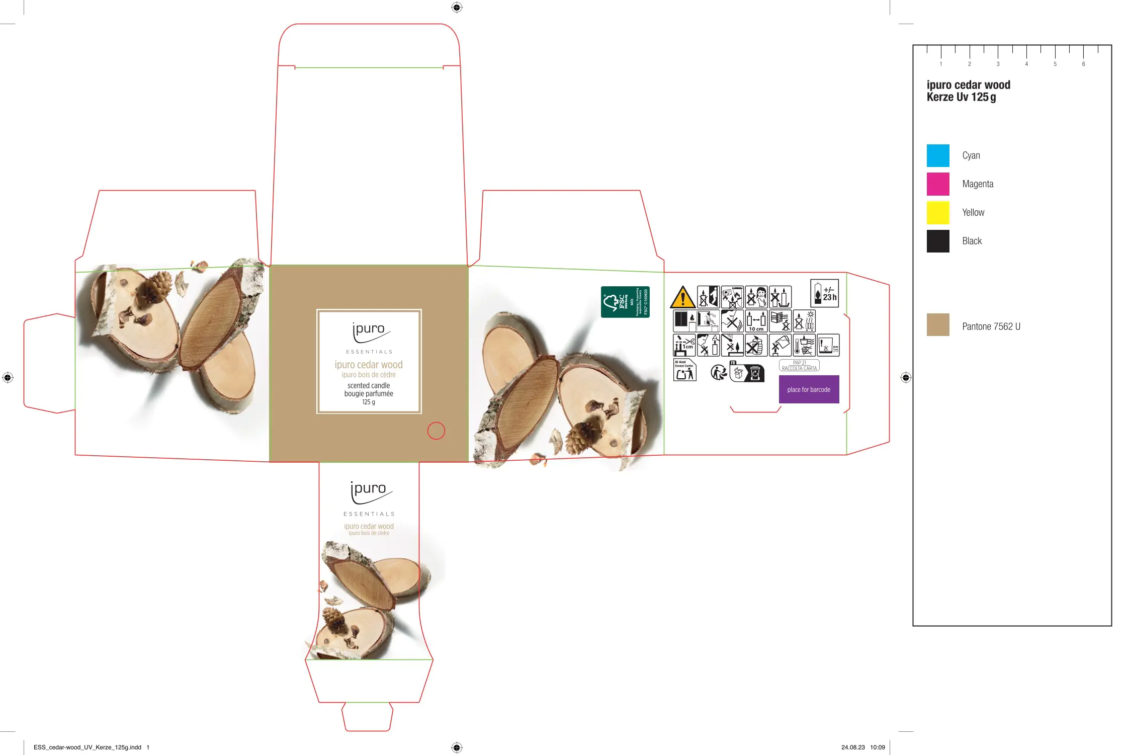 ipuro ESSENTIALS Duftkerze Cedar Wood 125 g