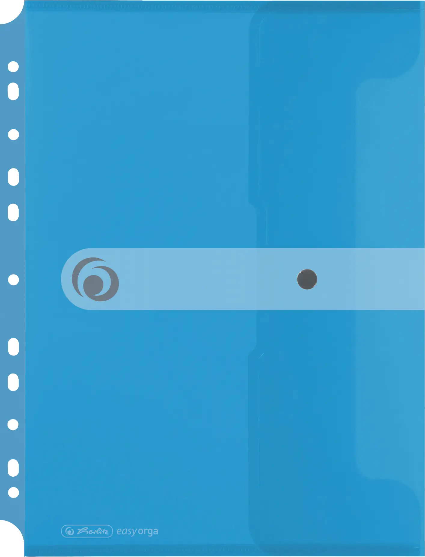 herlitz Dokutasche PP A4 transparent mit blau Druckknopfverschluss