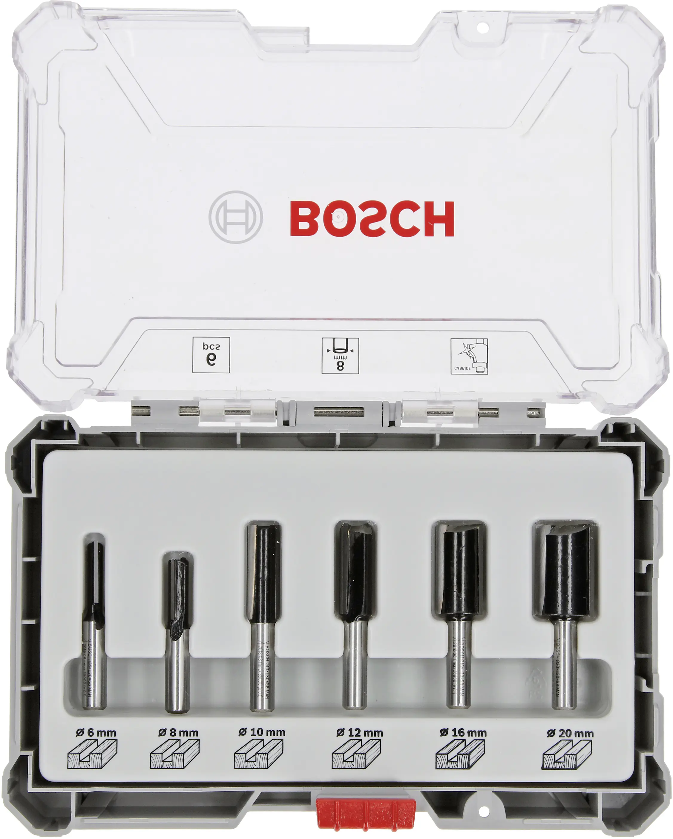 Bosch Fräser Set 6-teilig Schaft Ø 8 mm Straight Bosch Fräser Set 6-teilig Schaft Ø 8 mm Straight
