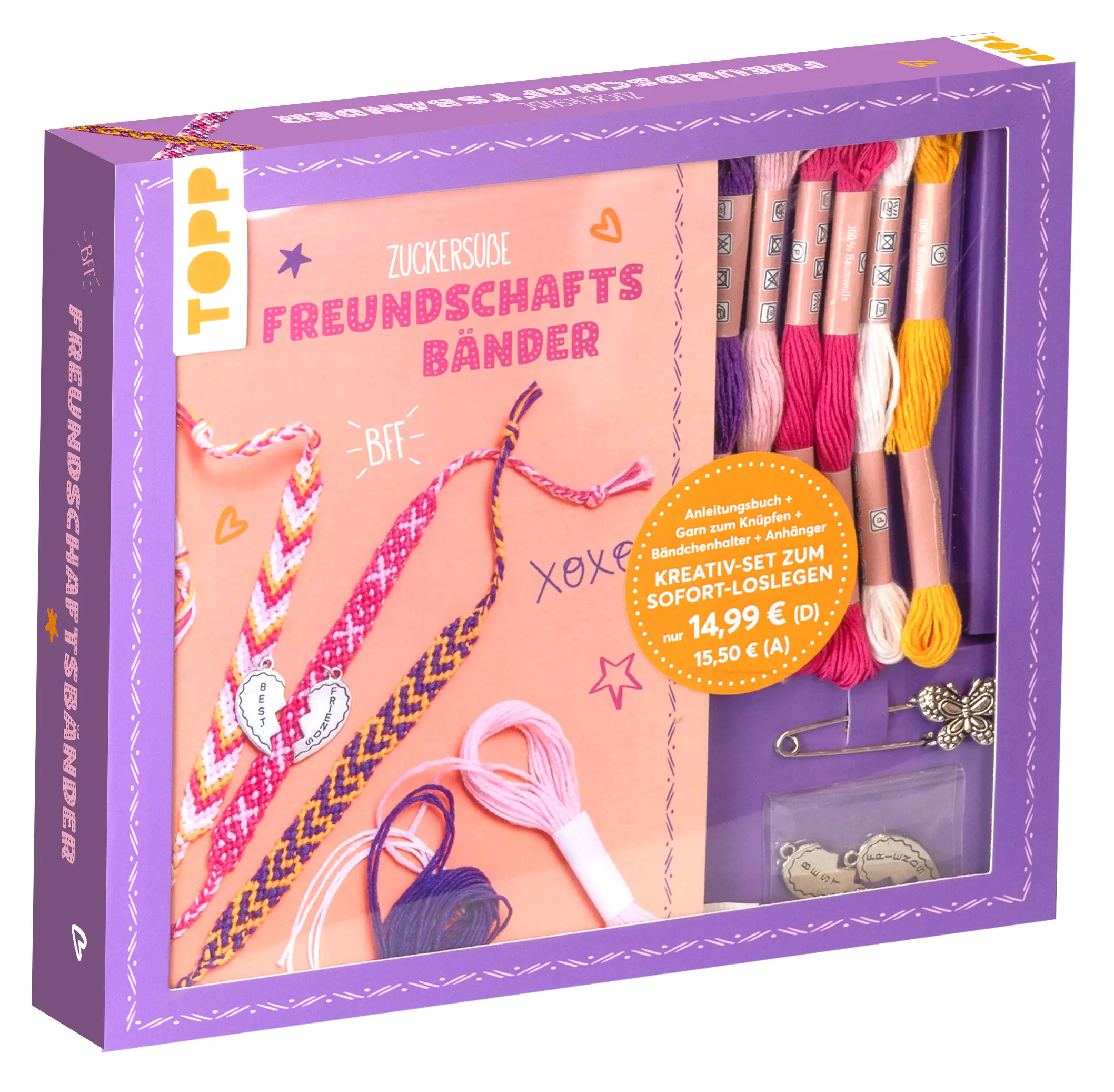 Bastelbuch Kreativ-Set Freundschaftsbänder mit Anleitungsbuch und Material