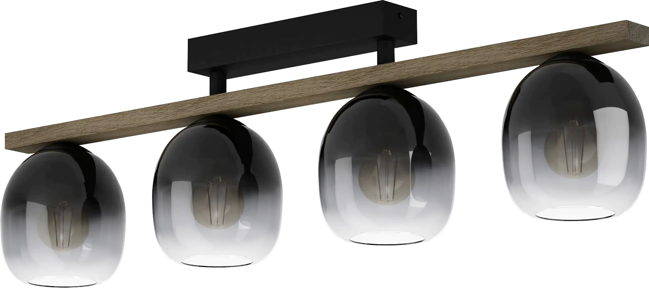 Eglo Deckenleuchte Filago schwarz-holz-grau 88 x 14,5 cm