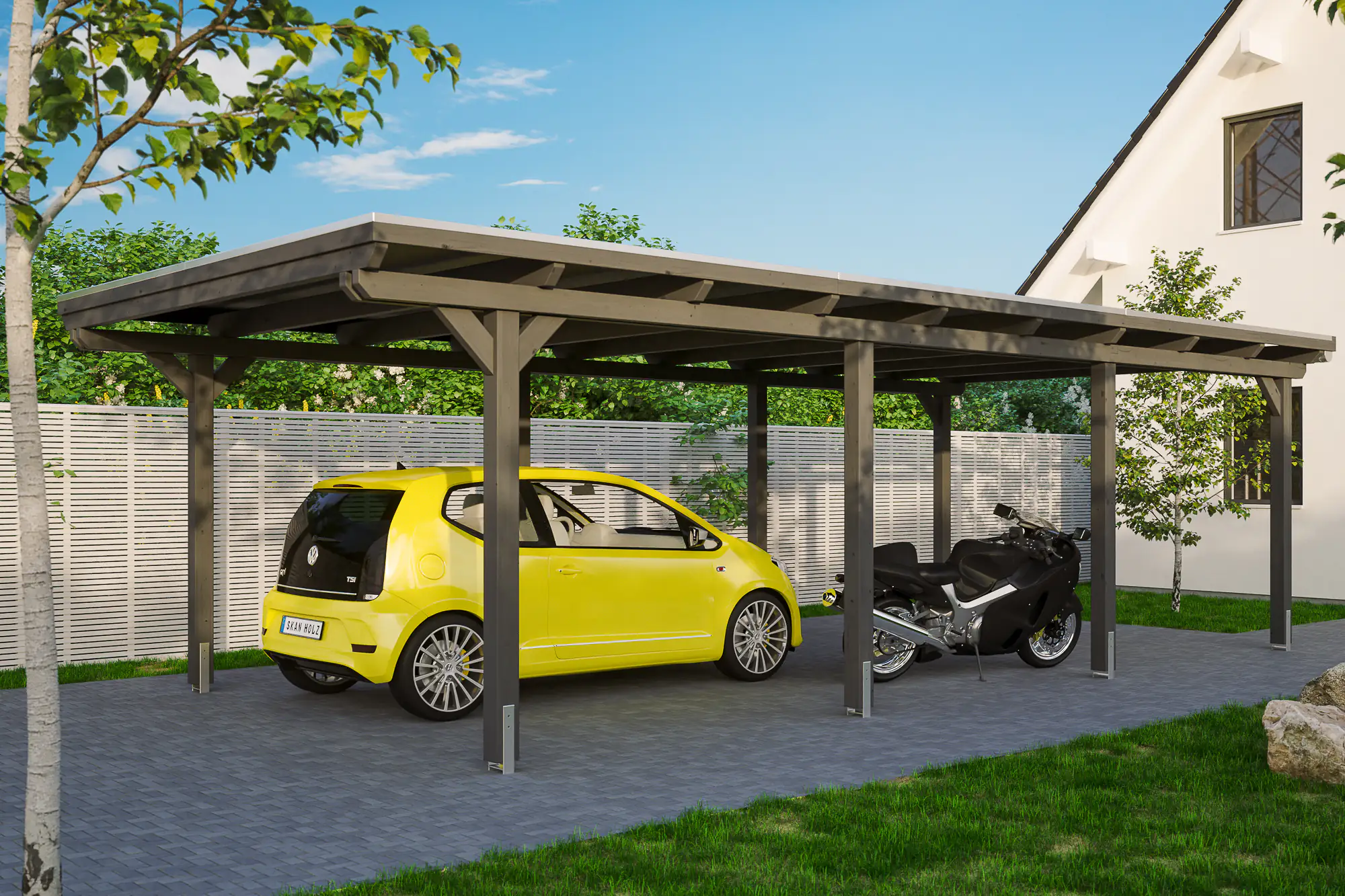 4018211031139 SKAN HOLZ Carport Emsland 404 x 846 cm mit Aluminiumdach