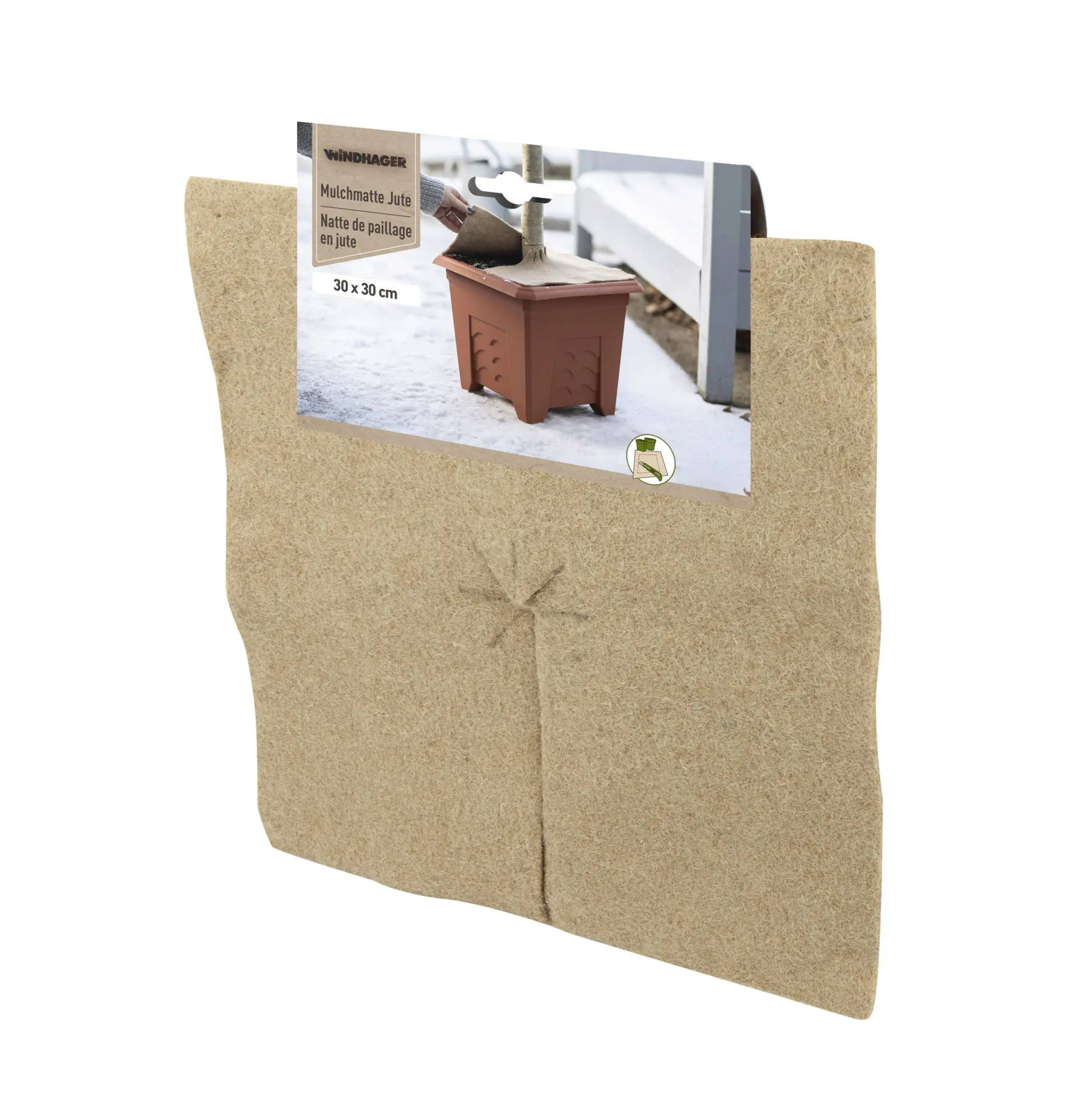 Windhager Mulchscheibe Jute 30 x 30 cm natur