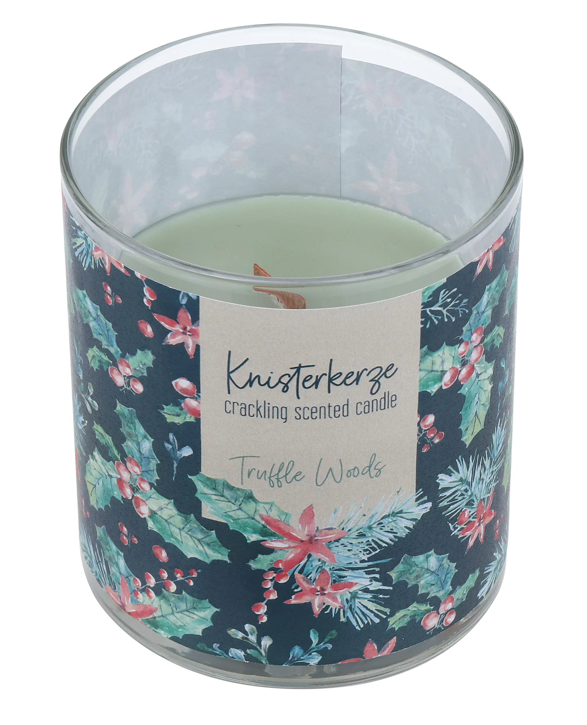 Steinhart Knisterkerze mit Duft Truffle Woods Ø 8 x 9,2 cm im Glas salbei