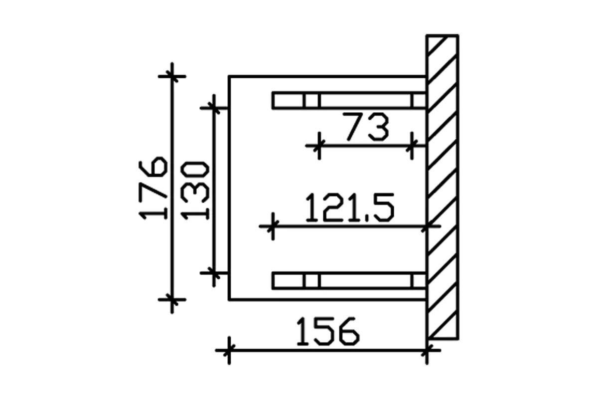 SKAN HOLZ Vordach Potsdam Typ 4 176 x 156 cm, lasiert in Weiß