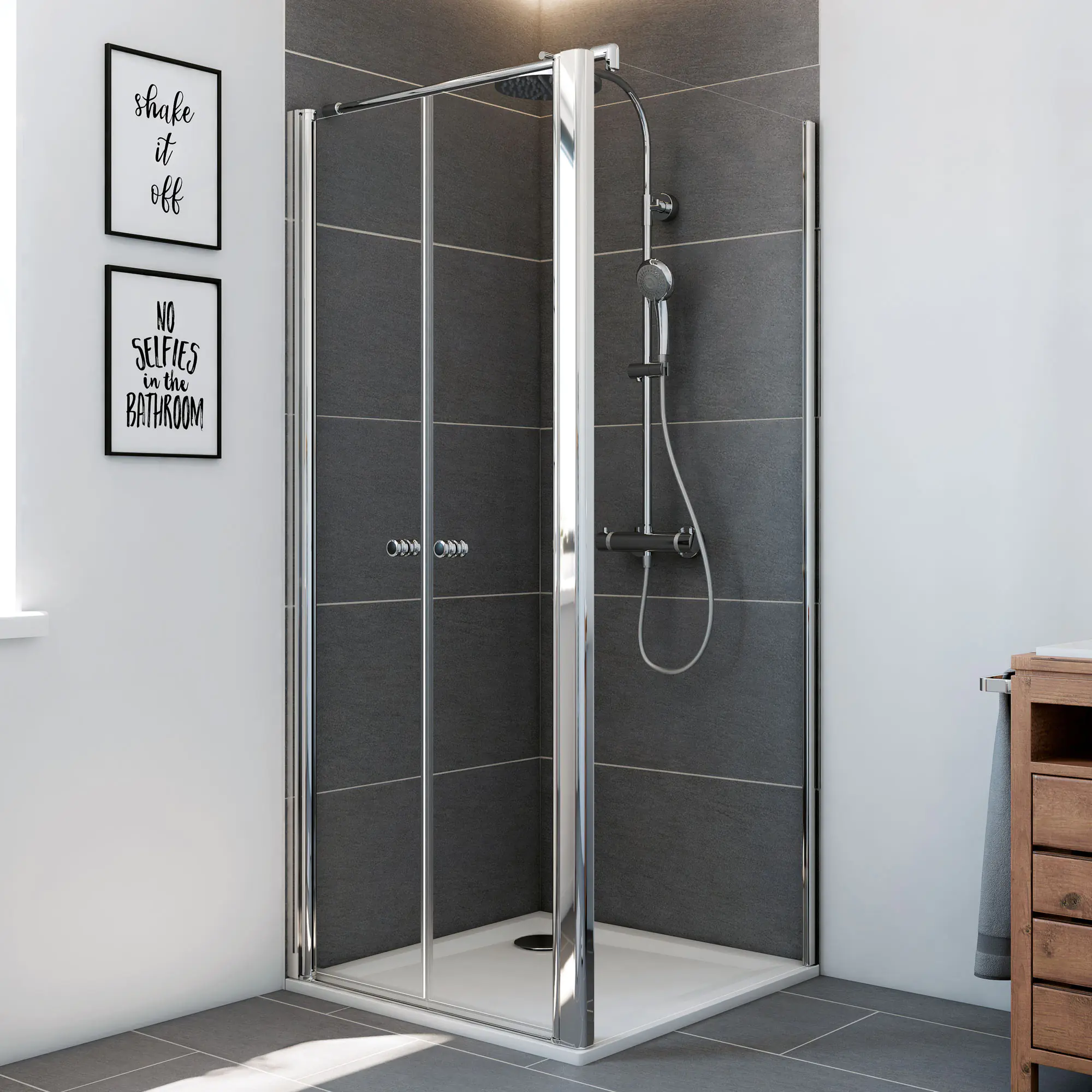 Breuer Elana Seitenwand zu Pendeltür 80 cm breit Alu silber Klarglas hell Breuer Elana Seitenwand zu Pendeltür 80 cm breit Alu silber Klarglas hell