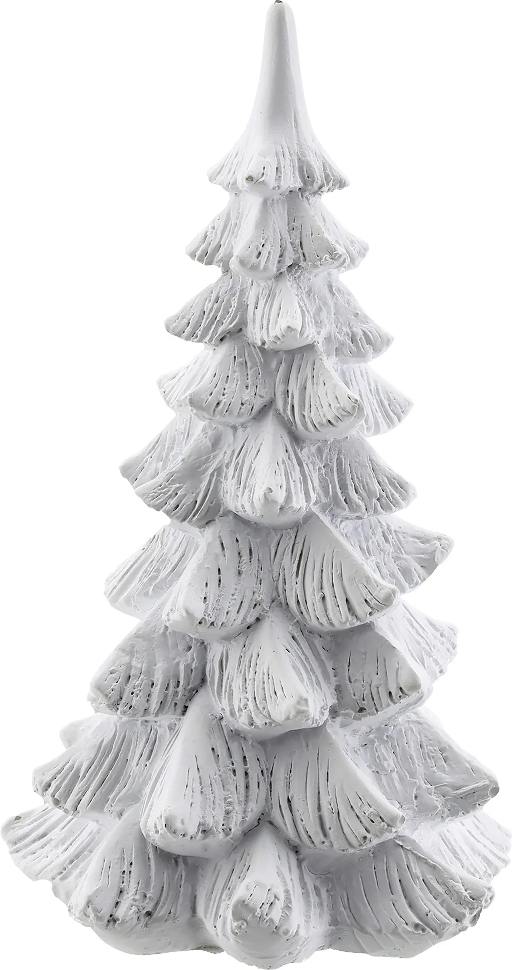 Dekofigur Tannenbaum stehend Polyresin Ø 9 x 16 cm weiß 