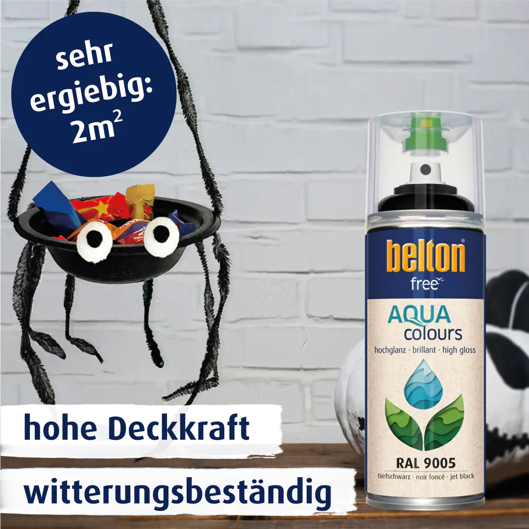 belton free Lackspray AQUAcolours 400 ml tiefschwarz hochglanz