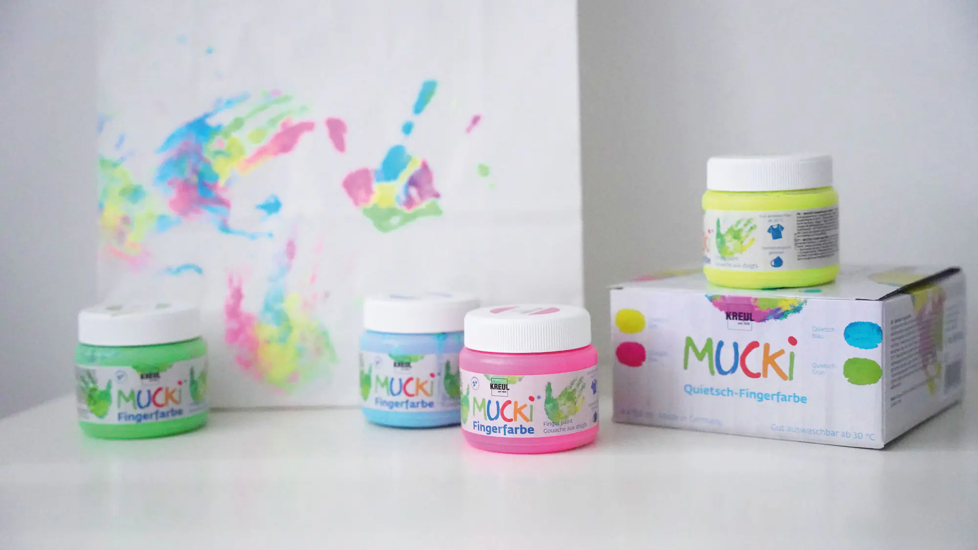 Mucki Quietsch-Fingerfarbe 4er Set 150 ml