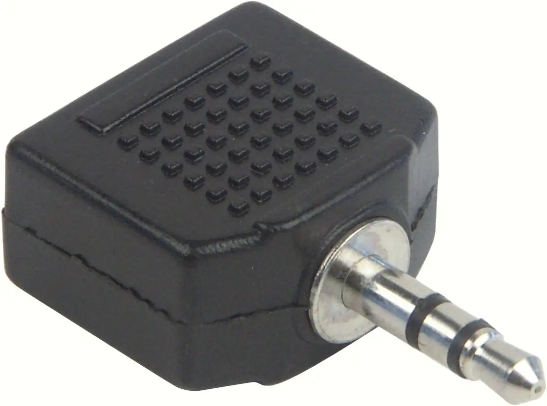 Schwaiger Audio Adapter KHA4080 533 Klinke Stecker Buchse schwarz, 1 x 3,5mm Klinken Stecker / 2 x 3