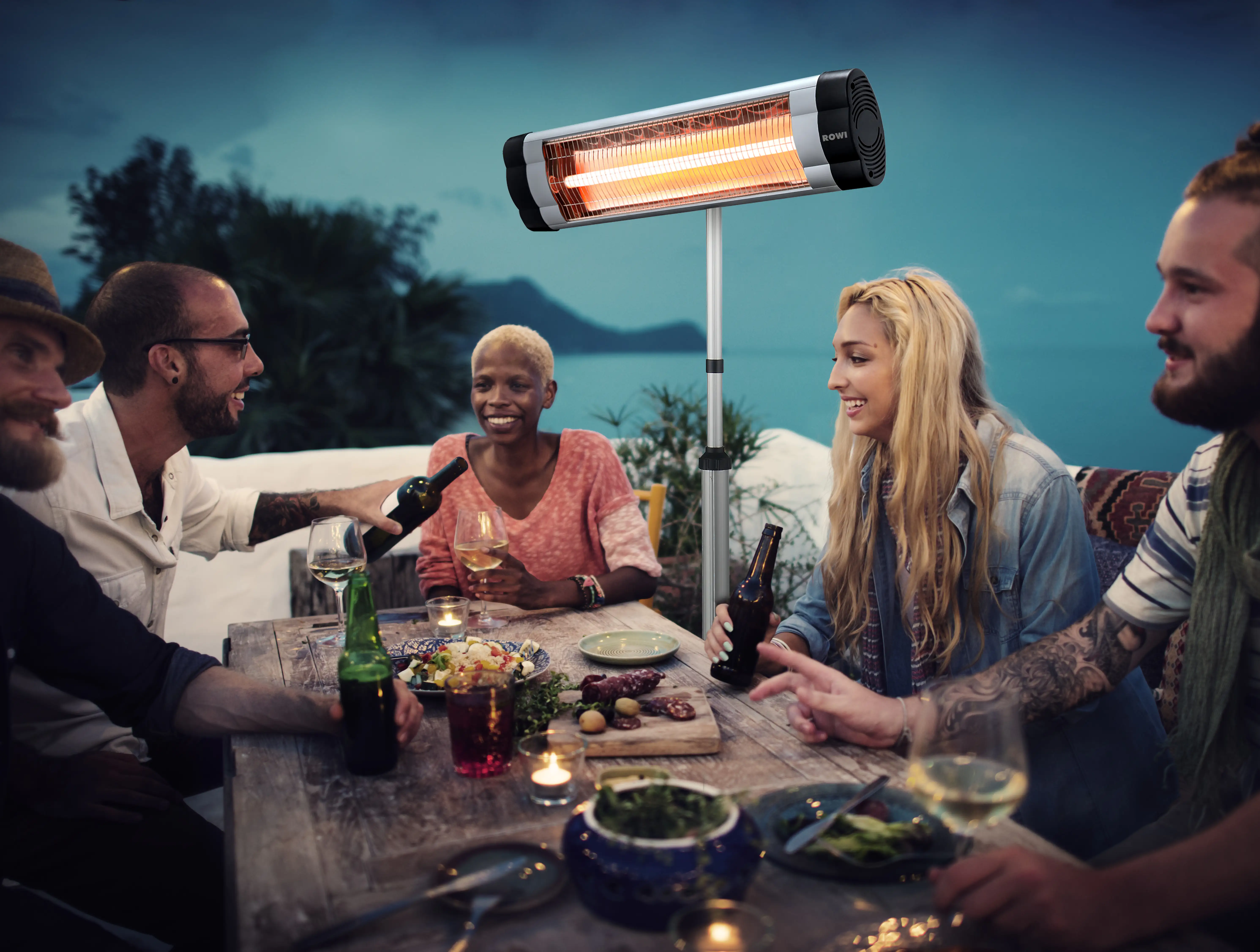 Rowi Infrarot-Terrassenheizstrahler 2000 W Basic, Quarzröhre