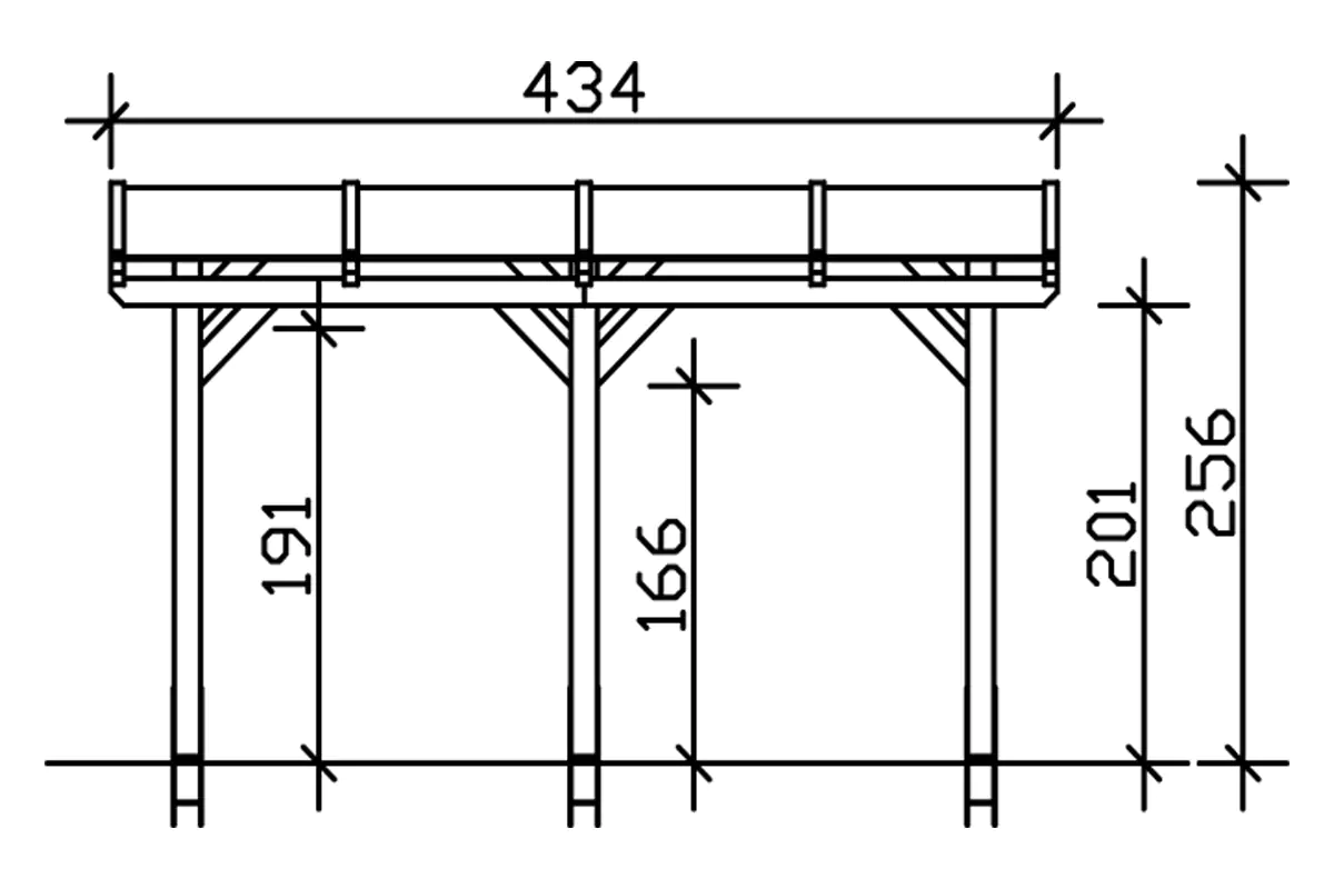 SKAN HOLZ Terrassenüberdachung Siena 434 x 250 cm, Leimholz, natur