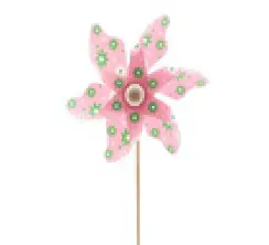 Flamingo Gartenstecker Windrad Kunststoff 8,5 x 58,5 cm pink