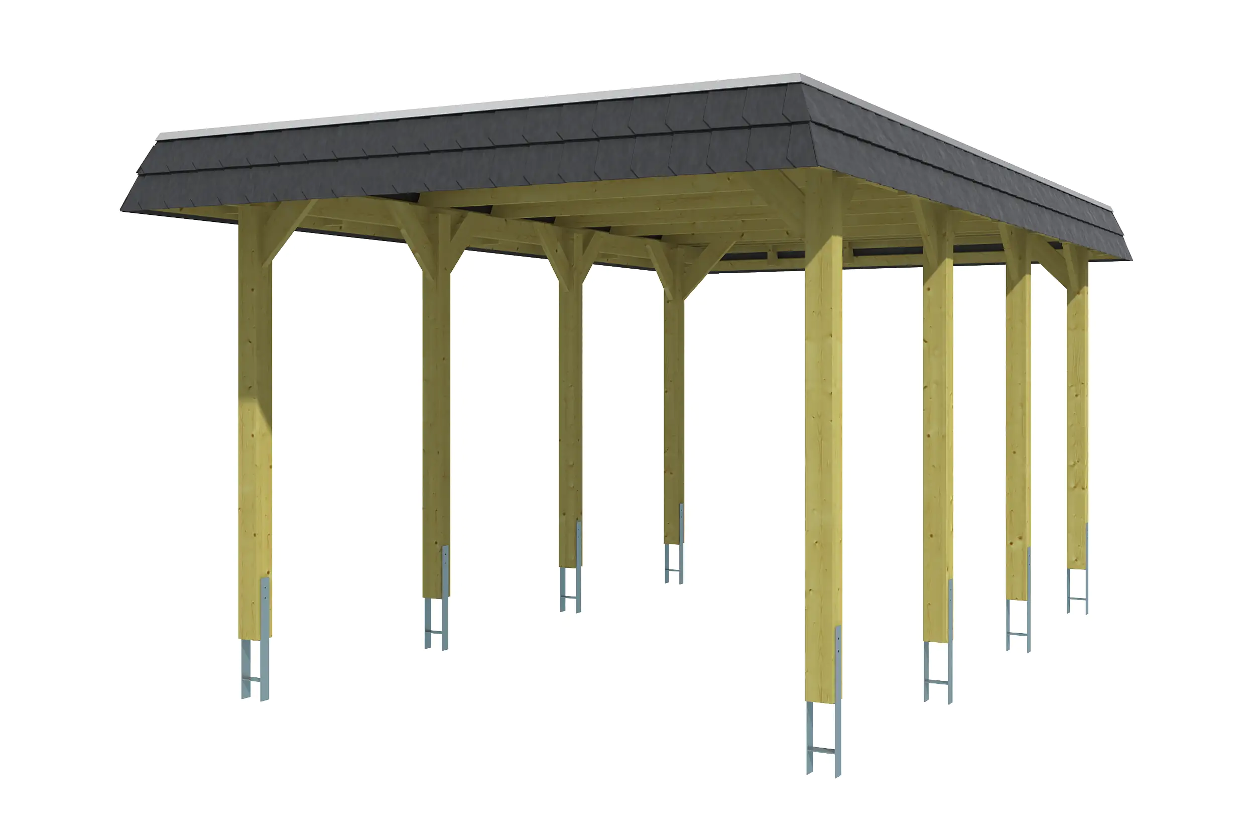 4018211033935_02 SKAN HOLZ Carport Spreewald 345 x 589 cm mit EPDM-Dach