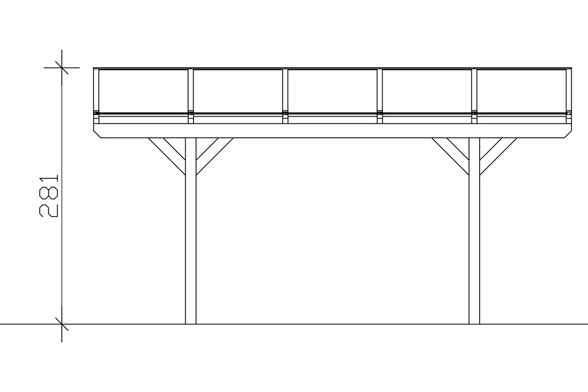 SKAN HOLZ Carport Westerwald 570 x 541 cm, lasiert in Nussbaum