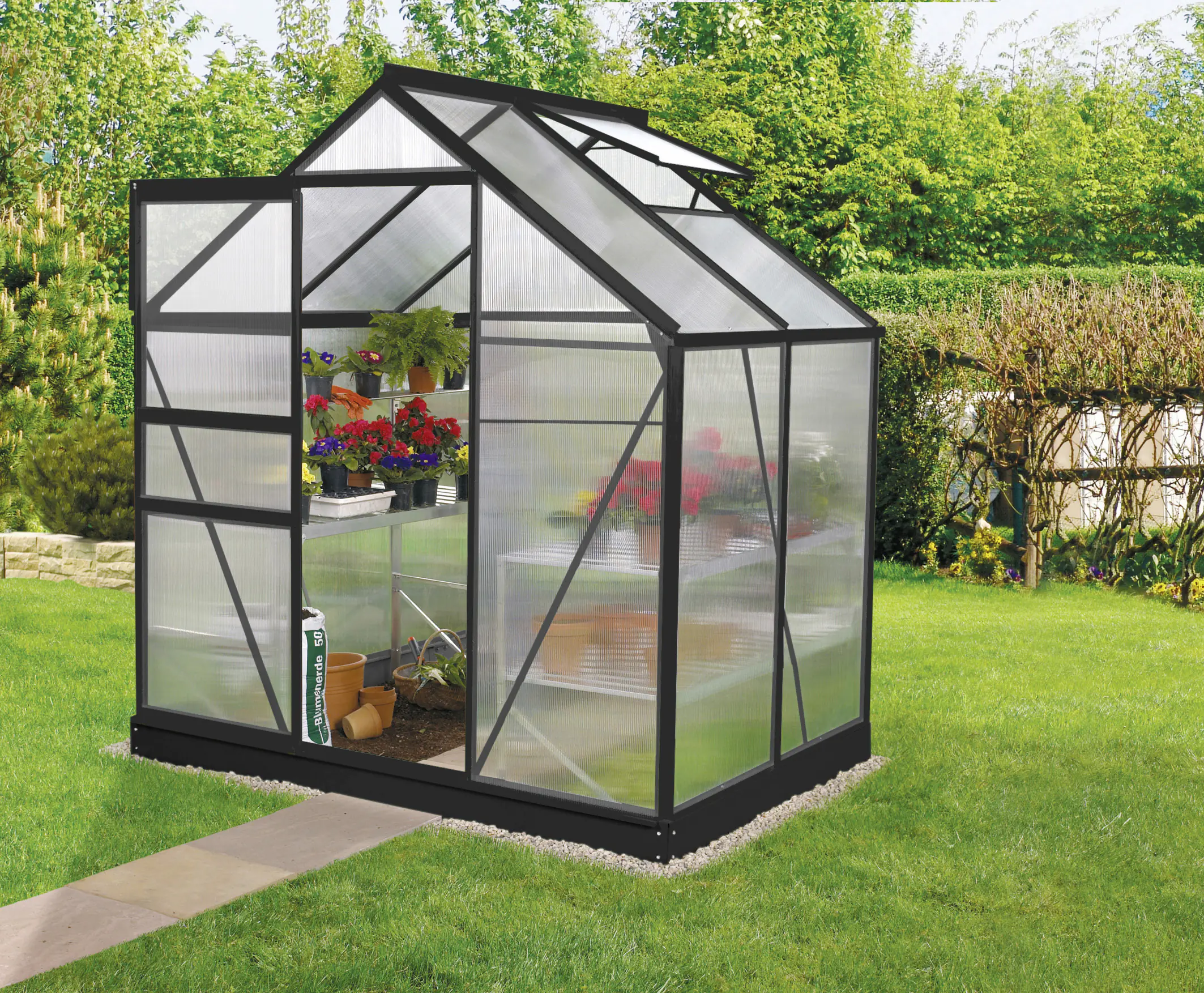 Vitavia Gewächshaus Venus 2500 192 x 130 cm 6 mm Hohlkammerplatten