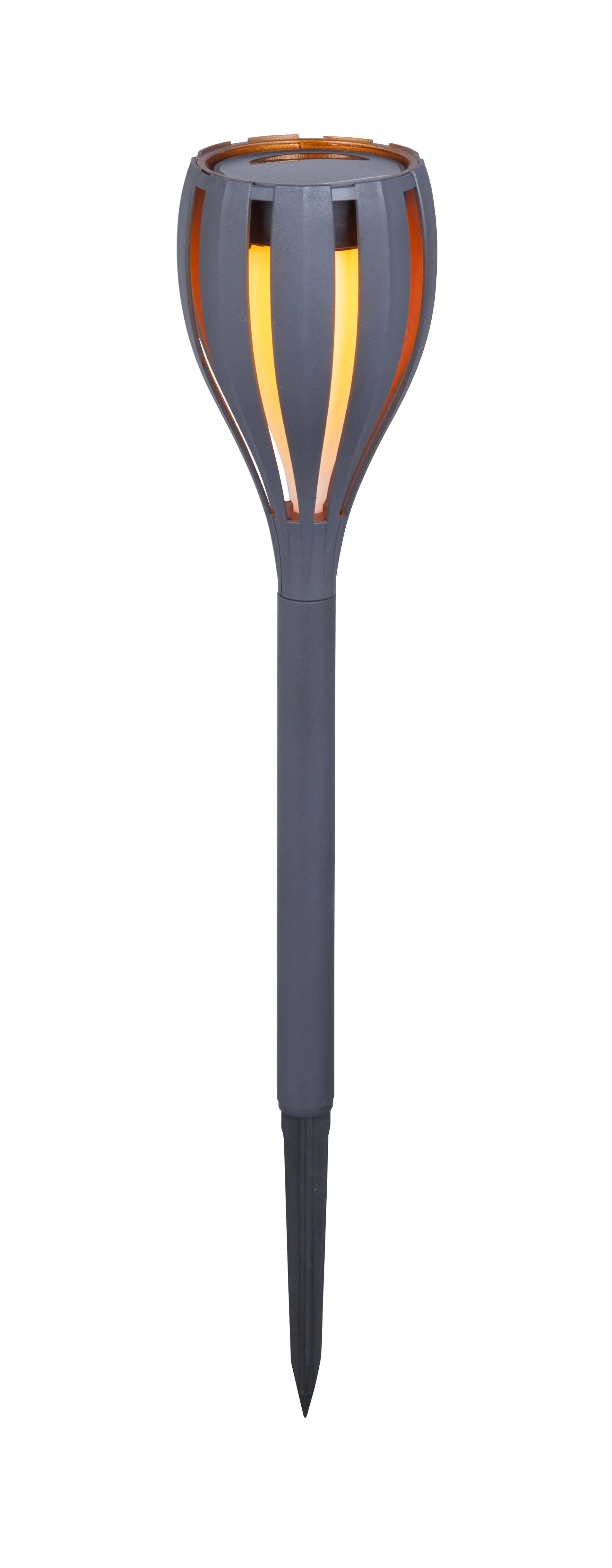 TrendLine LED Solarleuchte 4er Set mit Erdspieß grau