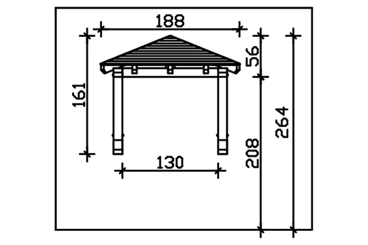 SKAN HOLZ Vordach Wesel Typ 1 188 x 126 cm, lasiert in Nussbaum