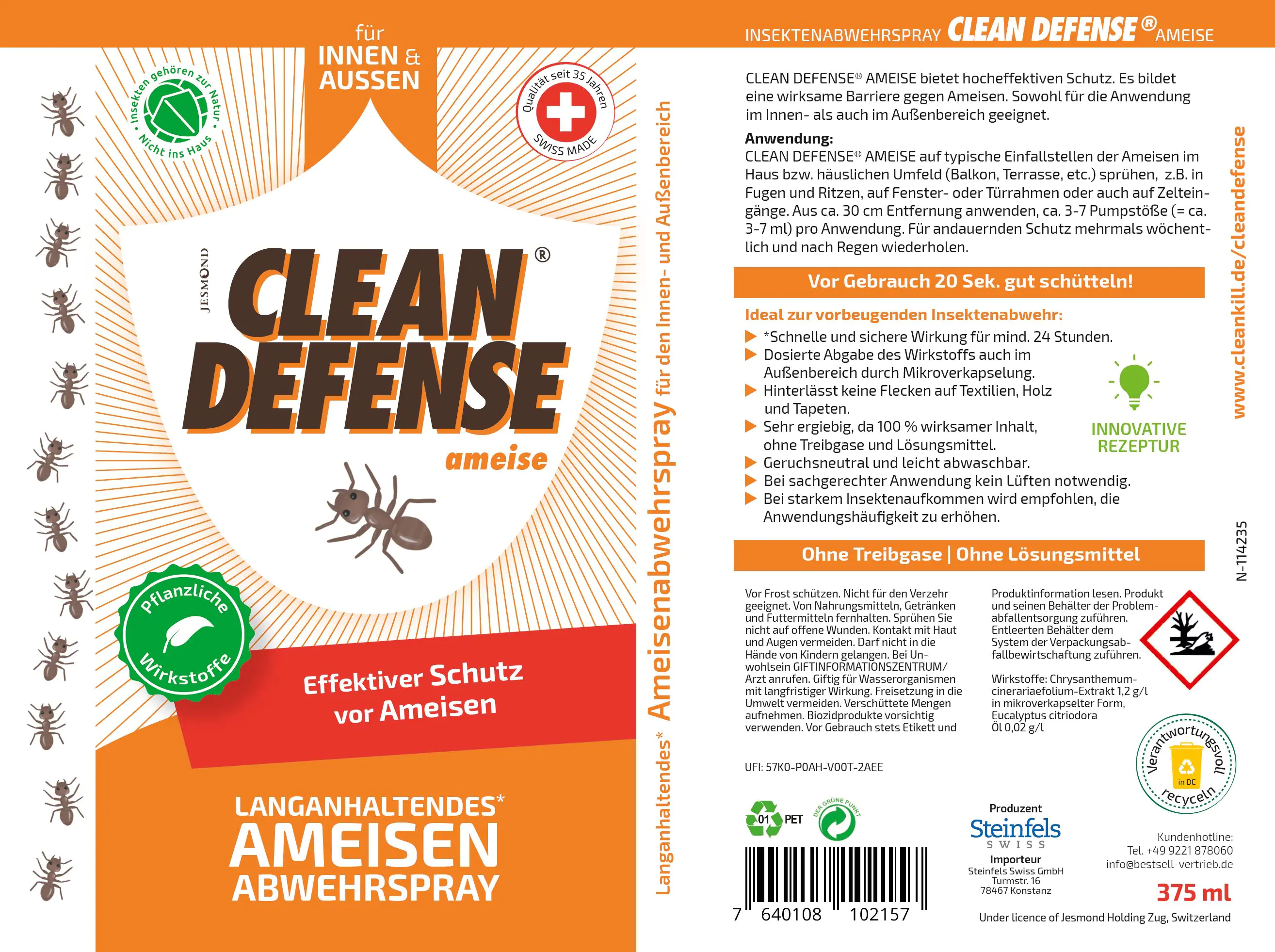 Clean Defense Ameisenspray 375 ml Clean Defense Ameisenspray 375 ml