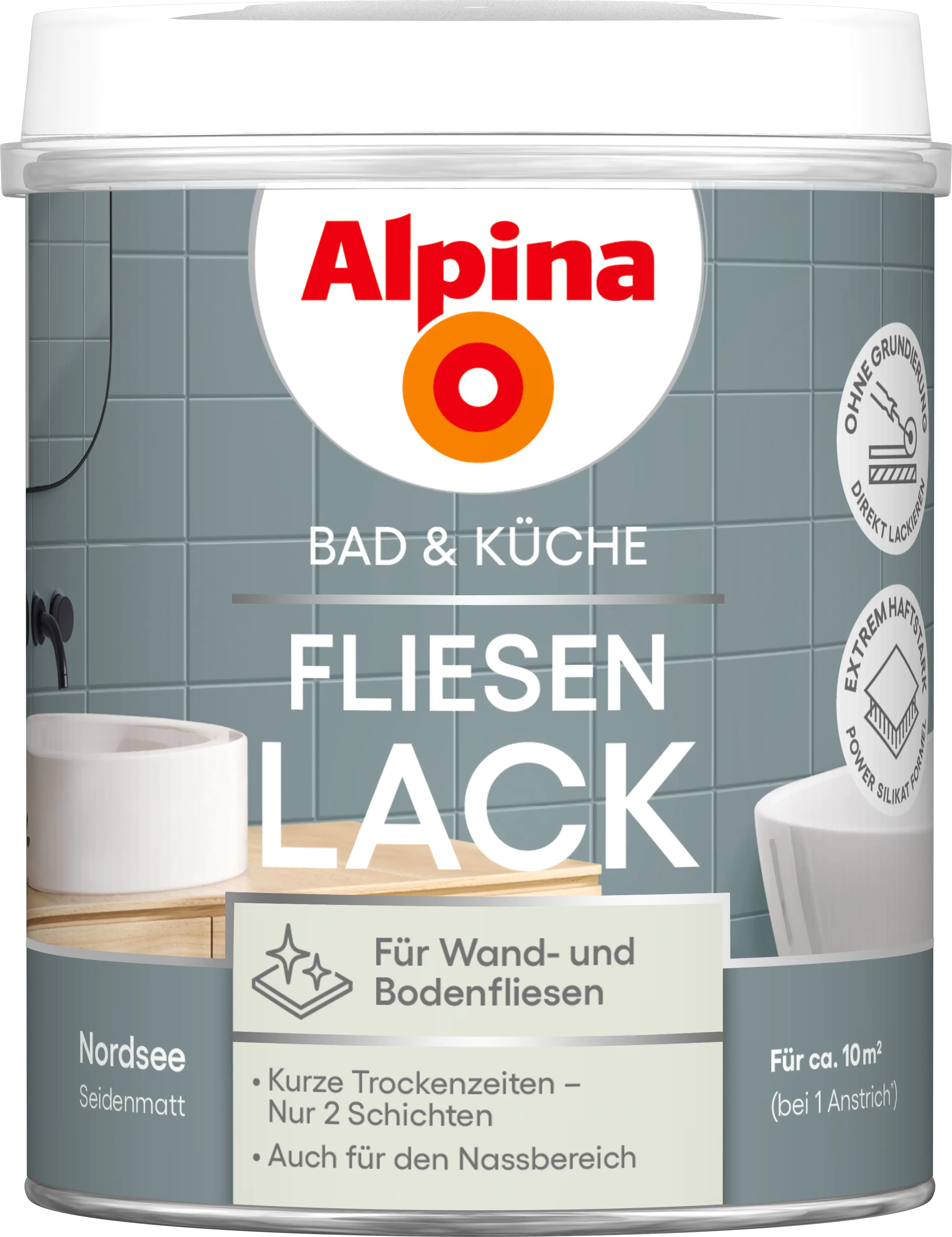 Alpina Fliesenlack Bad & Küche 2K Nordsee 750 ml Alpina Fliesenlack Bad & Küche 2K Nordsee 750 ml