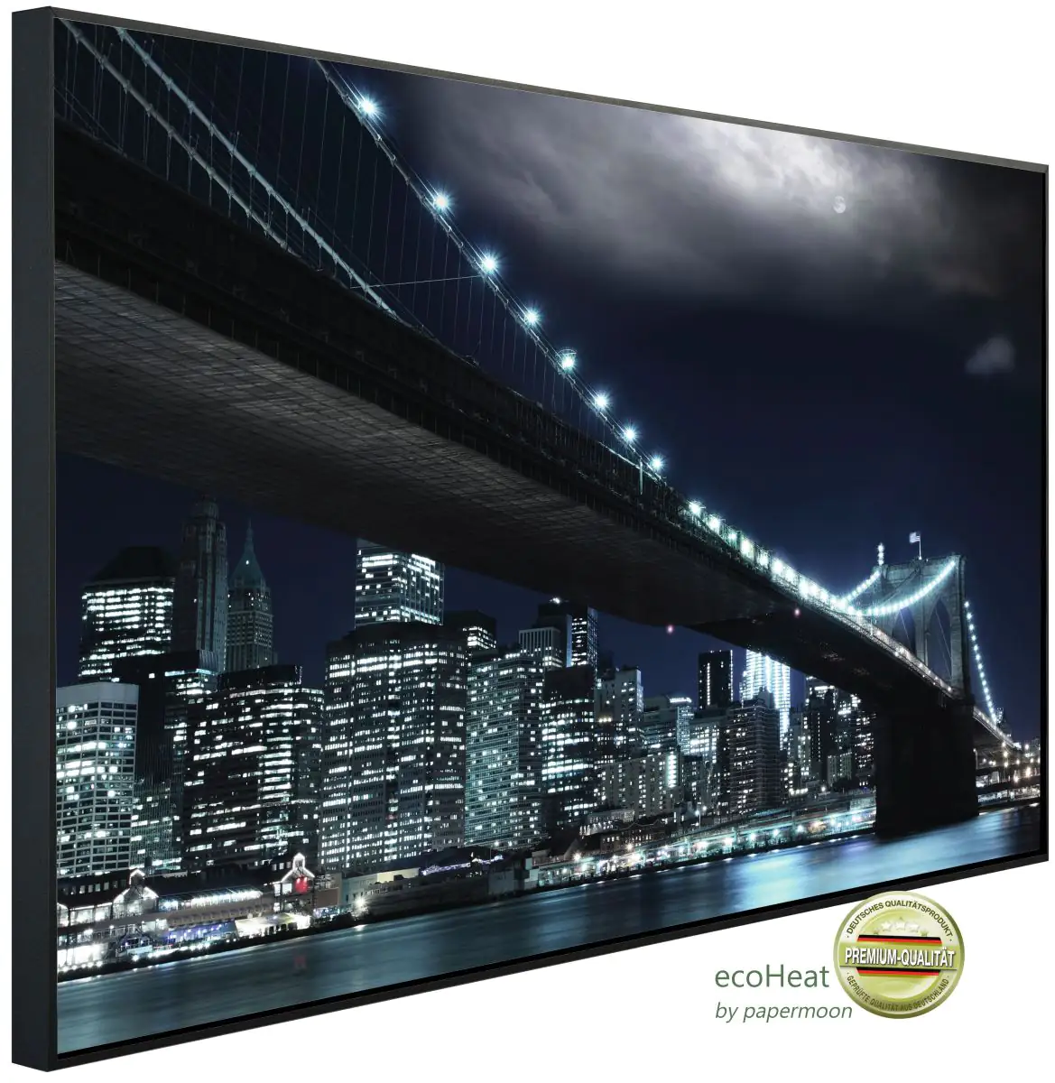 papermoon Infrarotheizkörper EcoHeat 75x120 cm 900 Watt, Brooklyn Brücke