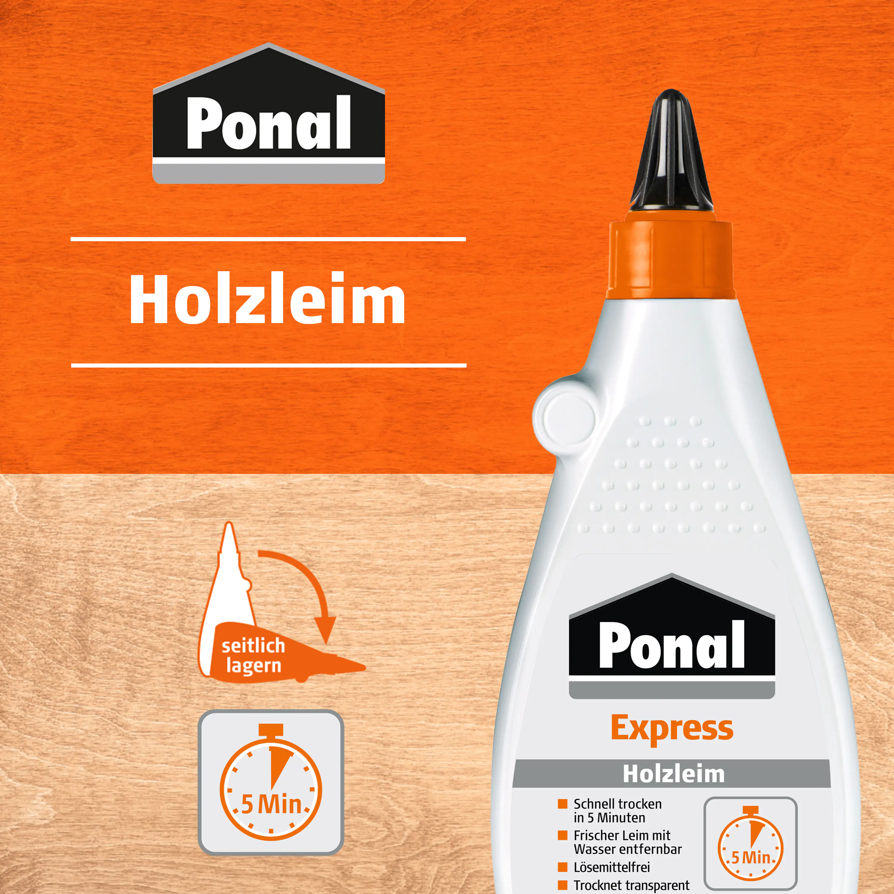 Ponal Holzleim Express 225 g Flasche, transparent Ponal Holzleim Express 225 g Flasche, transparent