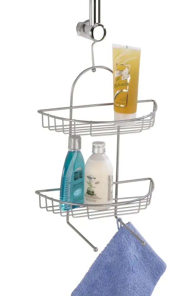 Wenko Duschkorb Kuopio Stahl, chrom, 2 Ablagen