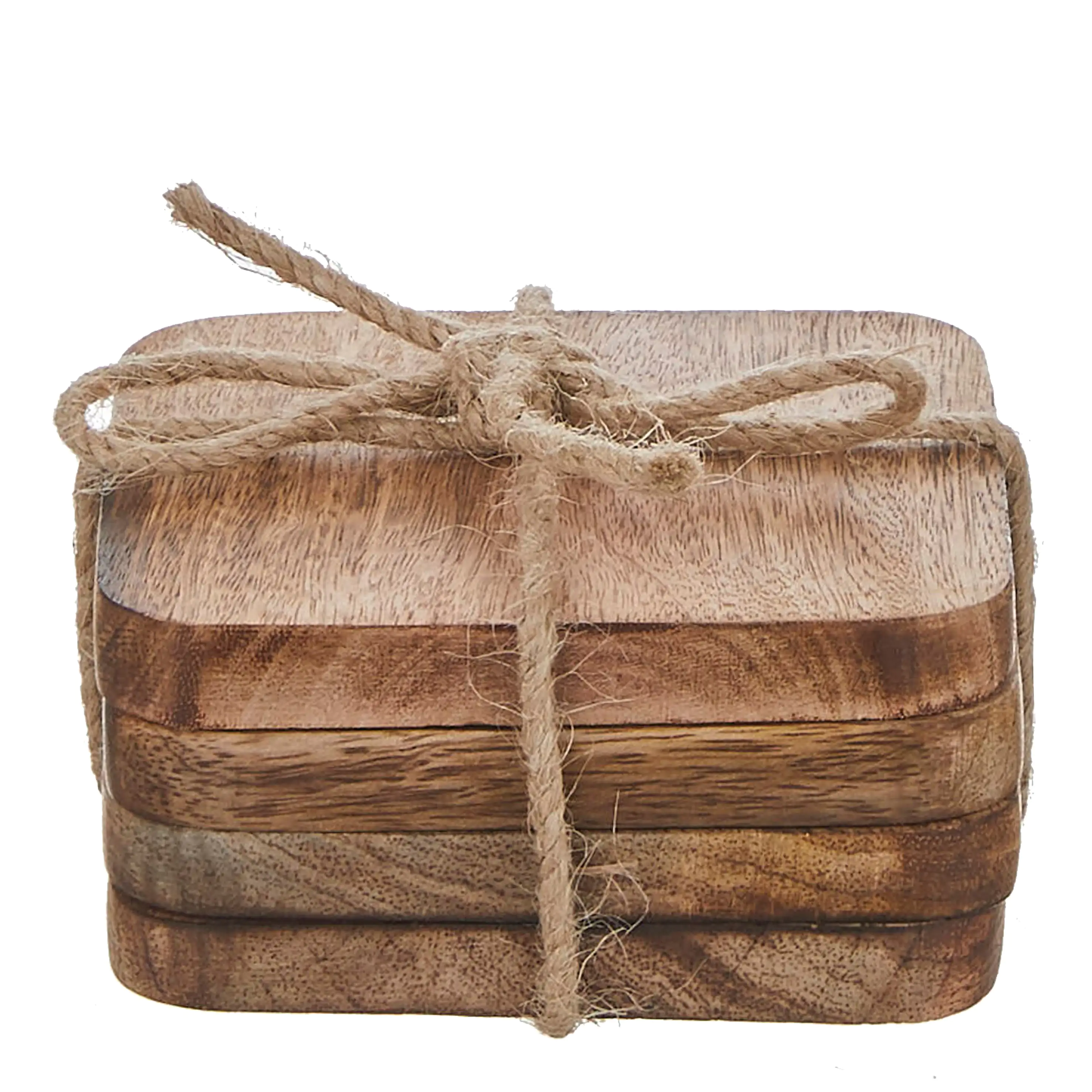 Mica Untersetzer Duko Mangoholz H 1,2 x B 10 x T 10 cm dunkelbraun