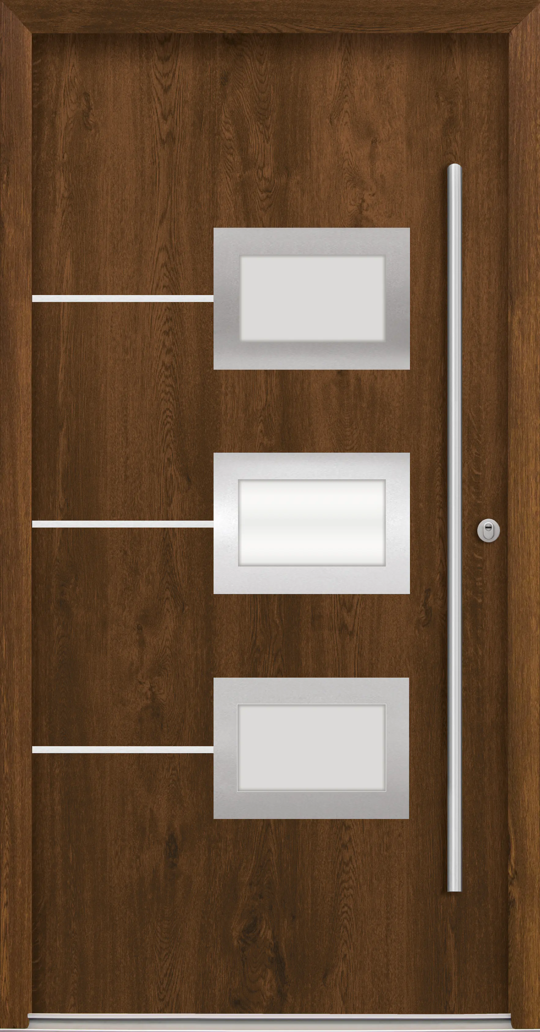Splendoor Haustür Passivedoor Premium B03 RC2 Nussbaum DIN Rechts 110 x 210 cm