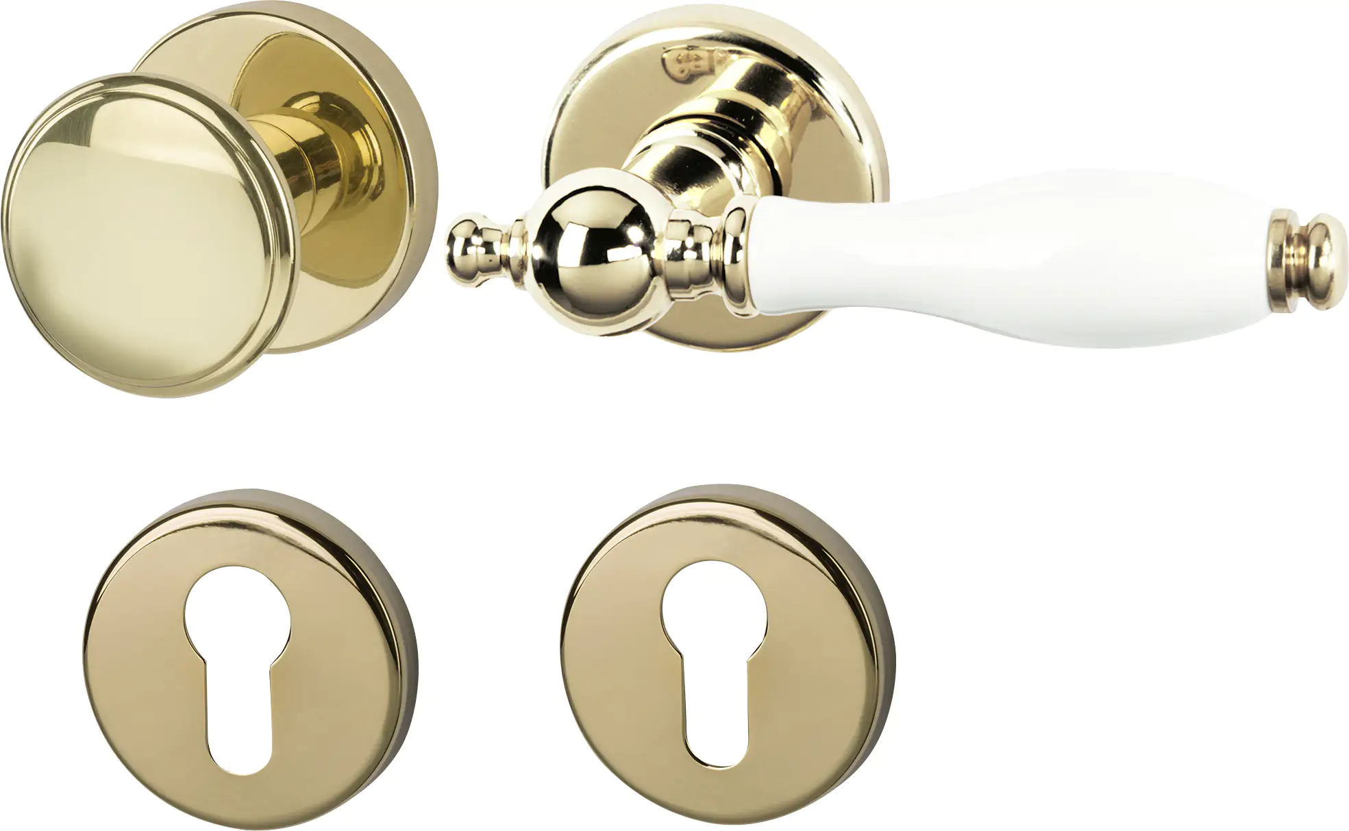 Alpertec PZ-Rosettengarnitur Nany Drücker/Knopf gold