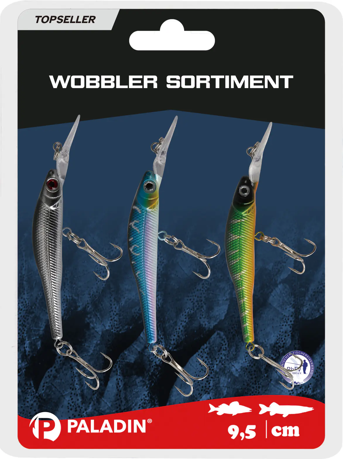 Paladin Wobbler Sortiment I Barsch-Zander-Hecht 3 Stück schwimmend
