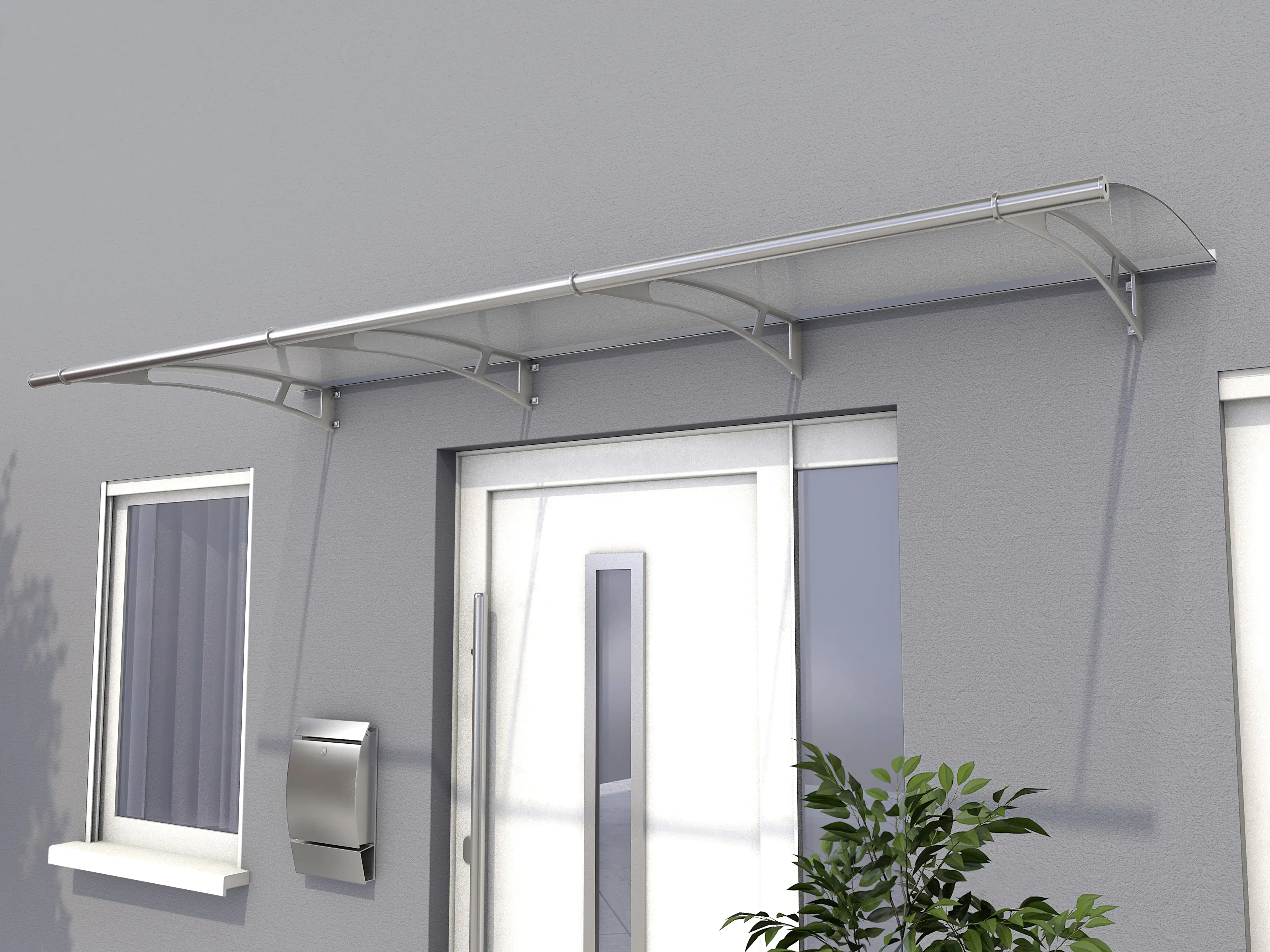 Gutta Vordach PT- L 2700 Edelstahl, Acrylglas klar