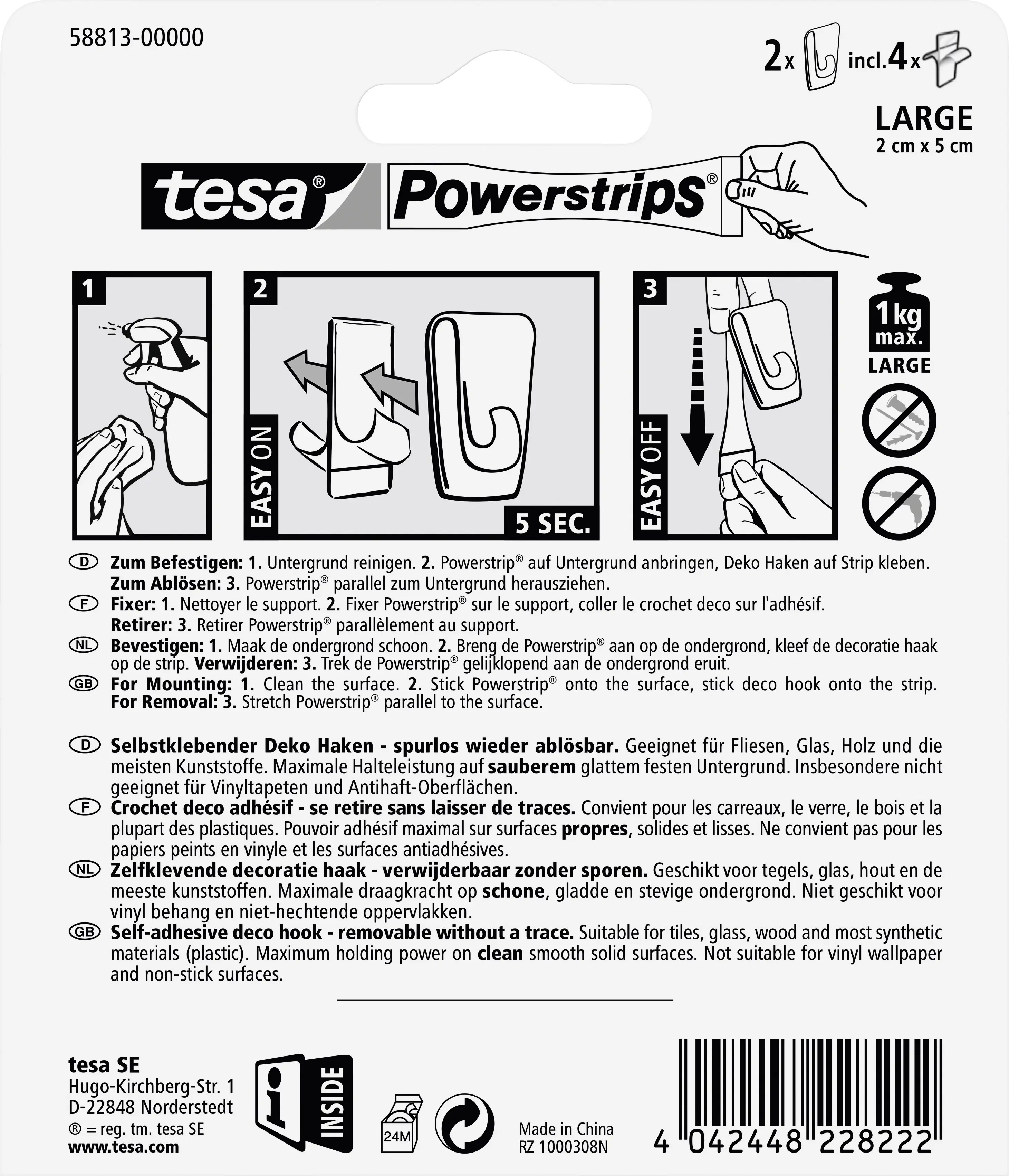 tesa Powerstrips Deco Haken Large transparent tesa Powerstrips Deco Haken Large transparent